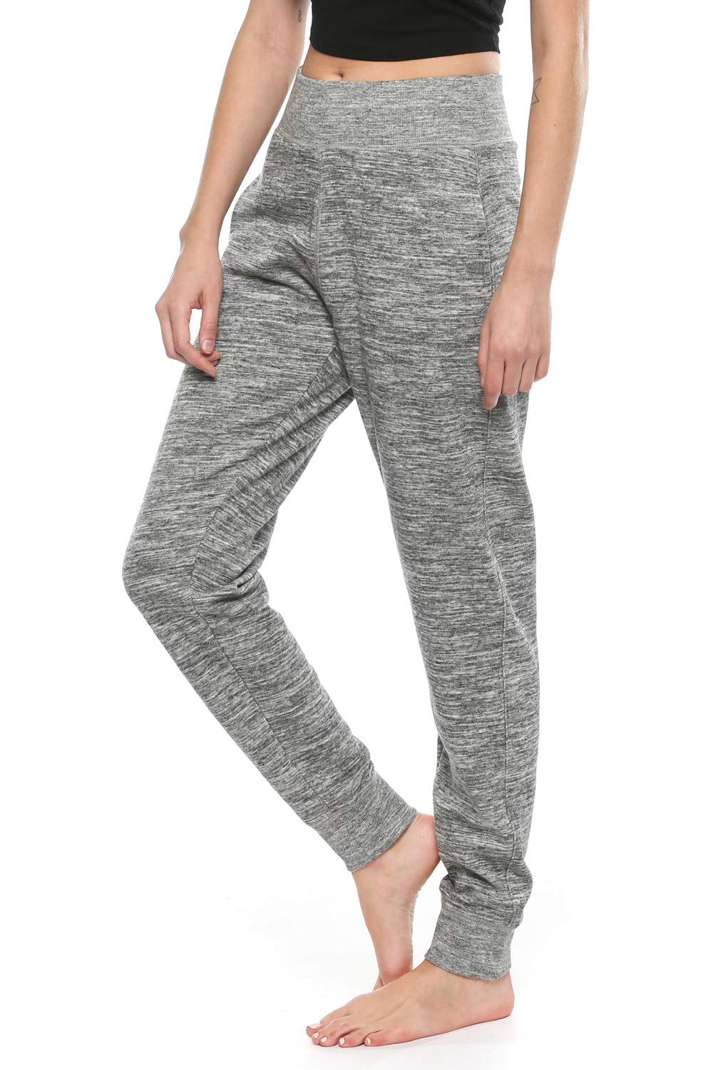 Urban Look Women's Elastic Waistband Soft Fleece Jogger Pants - Comfortable Lounge Pants for Yoga, Running, Travel & Home Wear