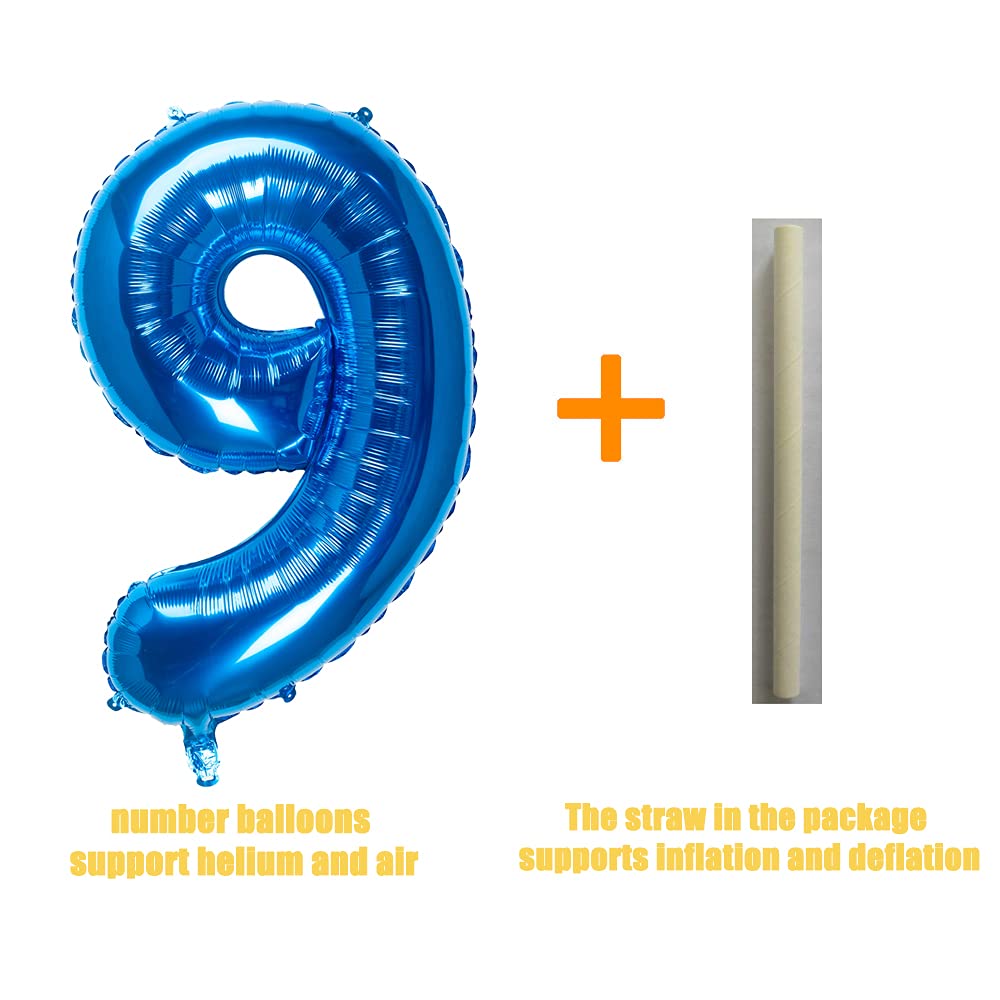 **32 Inch Blue Number 9 Foil Balloons – Birthday Party Decorations, Graduation, Anniversary, Baby Shower & Celebration Supplies (Pack of 1)**    *Perfect for birthdays, graduations, anniversaries, baby showers, and festive celebrations!*