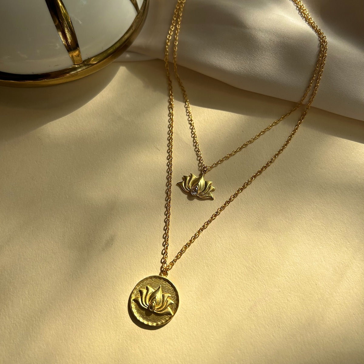 Lotus Power Layered Necklace Set of 2 - Daily Reminder & Spiritual Jewelry for Women - Perfect for Meditation, Yoga, and Mindful Living