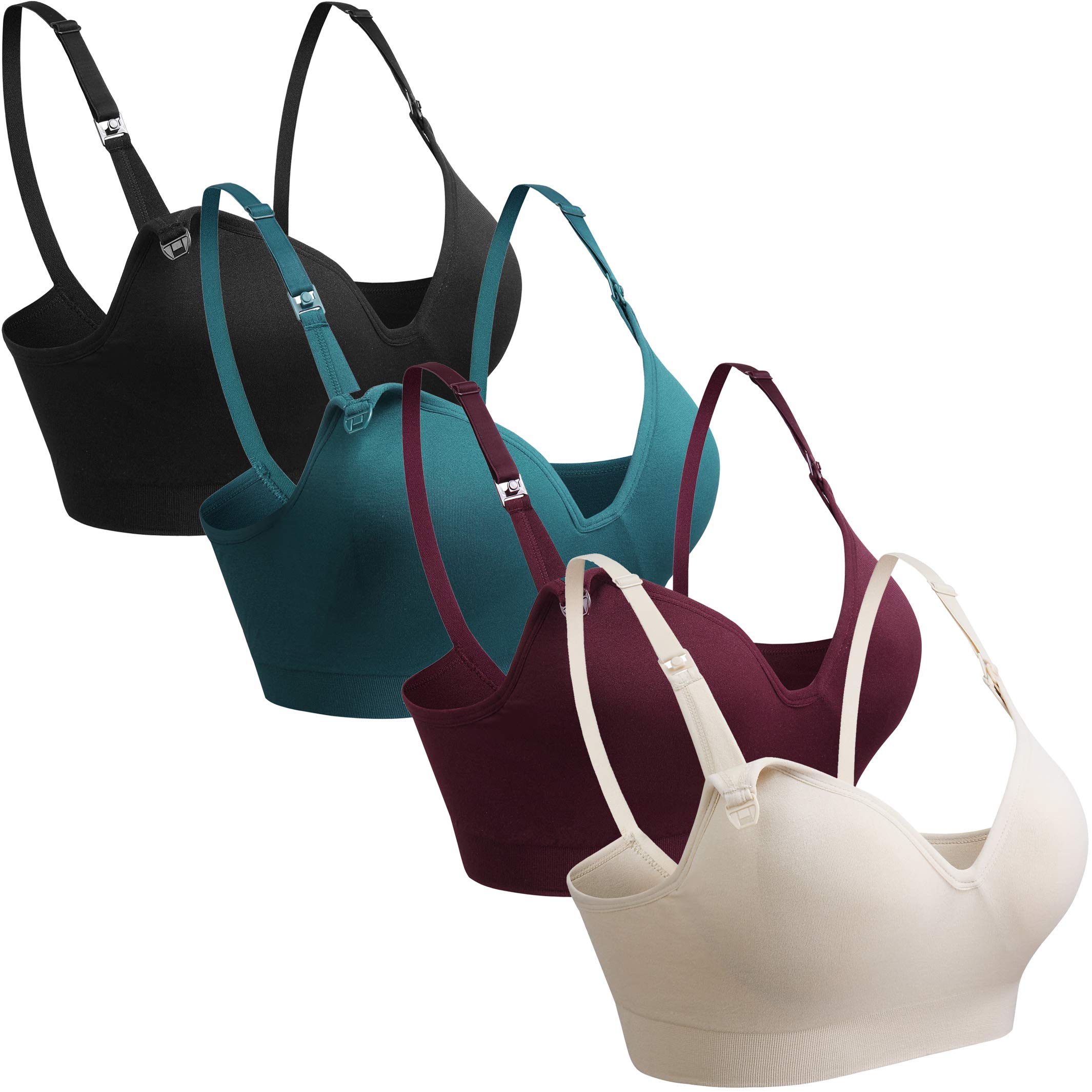 GXXGE Women's Seamless Nursing Bra - Wireless Maternity Bra for Breastfeeding, Push Up & Sleeping - Comfortable Support for Nursing Moms (Perfect for Daily Wear, Nighttime & Postpartum Recovery)