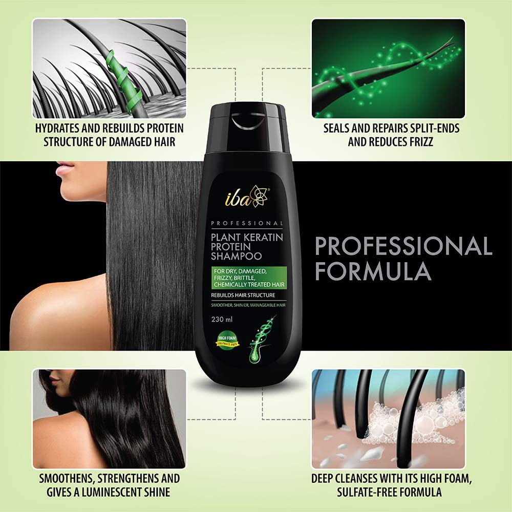 Professional Plant Keratin Protein Shampoo for Hair Smoothing & Repair - Hydrating Moisturizing Treatment for Dry, Frizzy, Damaged Hair - Sulfate Free & Paraben Free - Women's Hair Care (230ml) - Perfect for Daily Use & Salon-Quality Results at Home