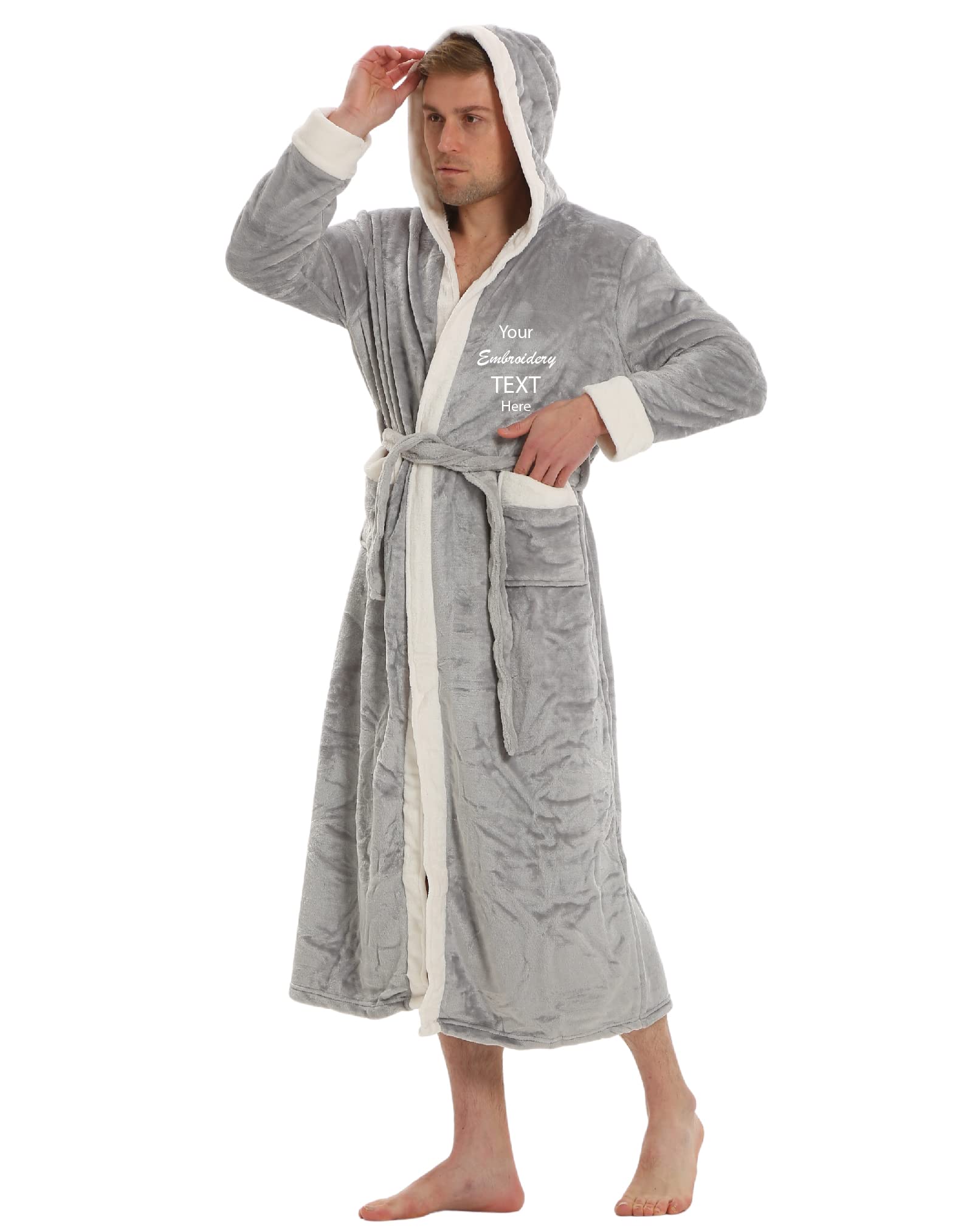 Personalized Hooded Plush Robes - Super Soft His & Hers Bathrobes for Spa & Home Relaxation