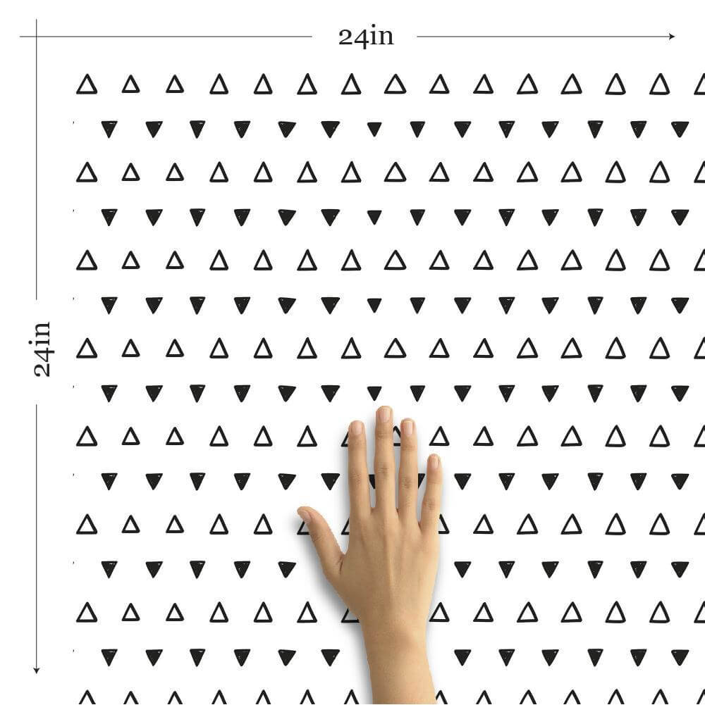 Black and White Geometric Baby Peel and Stick Removable Wallpaper - Self-Adhesive Nursery Decor for Boys & Girls - Perfect for Nursery, Kids Room, Playroom & Bedroom Walls