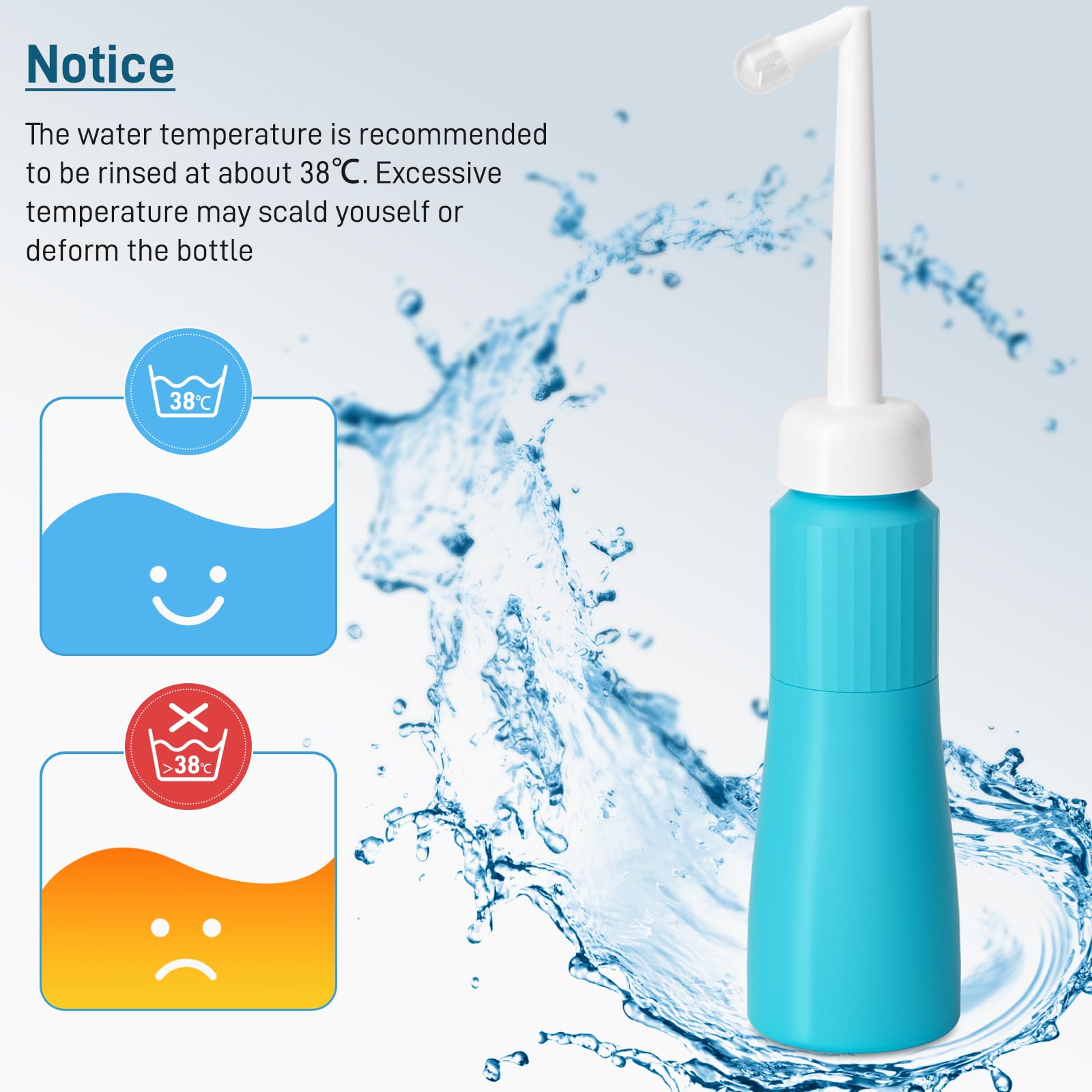 Portable Travel Bidet for Women - 350ml Personal Hygiene Bidet for Home, Camping, Outdoors & Travel - Perfect for Postpartum Care, Hiking & Road Trips