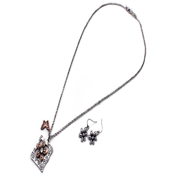 Elegant Flower & Butterfly Necklace Set for Women - Sterling Silver Jewelry Gift for Her - Perfect for Weddings, Anniversaries & Special Occasions