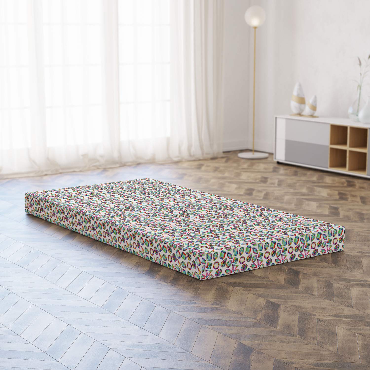 Ambesonne Geometric Crystals Foldable Mattress - 74.8