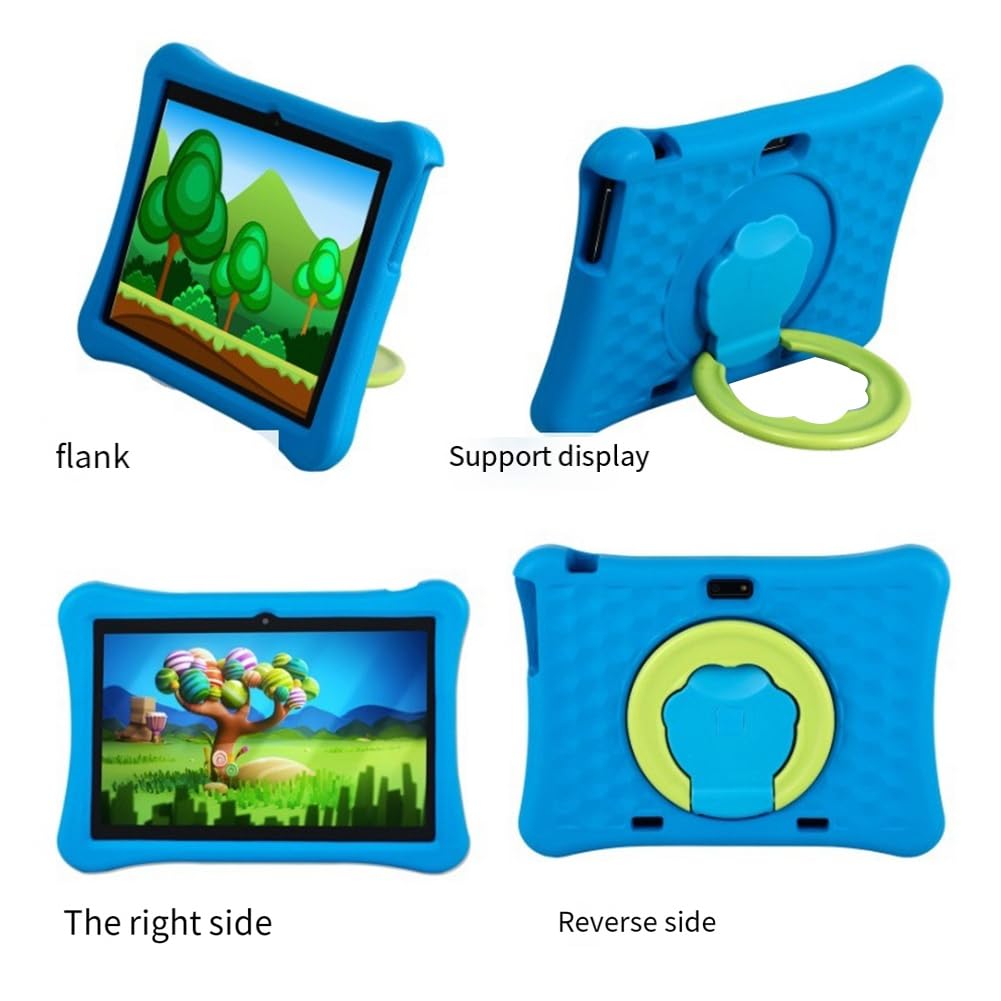 OLurkthu 10 Inch Kids Tablet - Android 11, 4GB RAM 64GB Storage, Educational Learning Tablet with Parental Control, Shockproof EVA Case, US Plug (Blue) - Perfect for Homeschooling, Travel & Interactive Learning