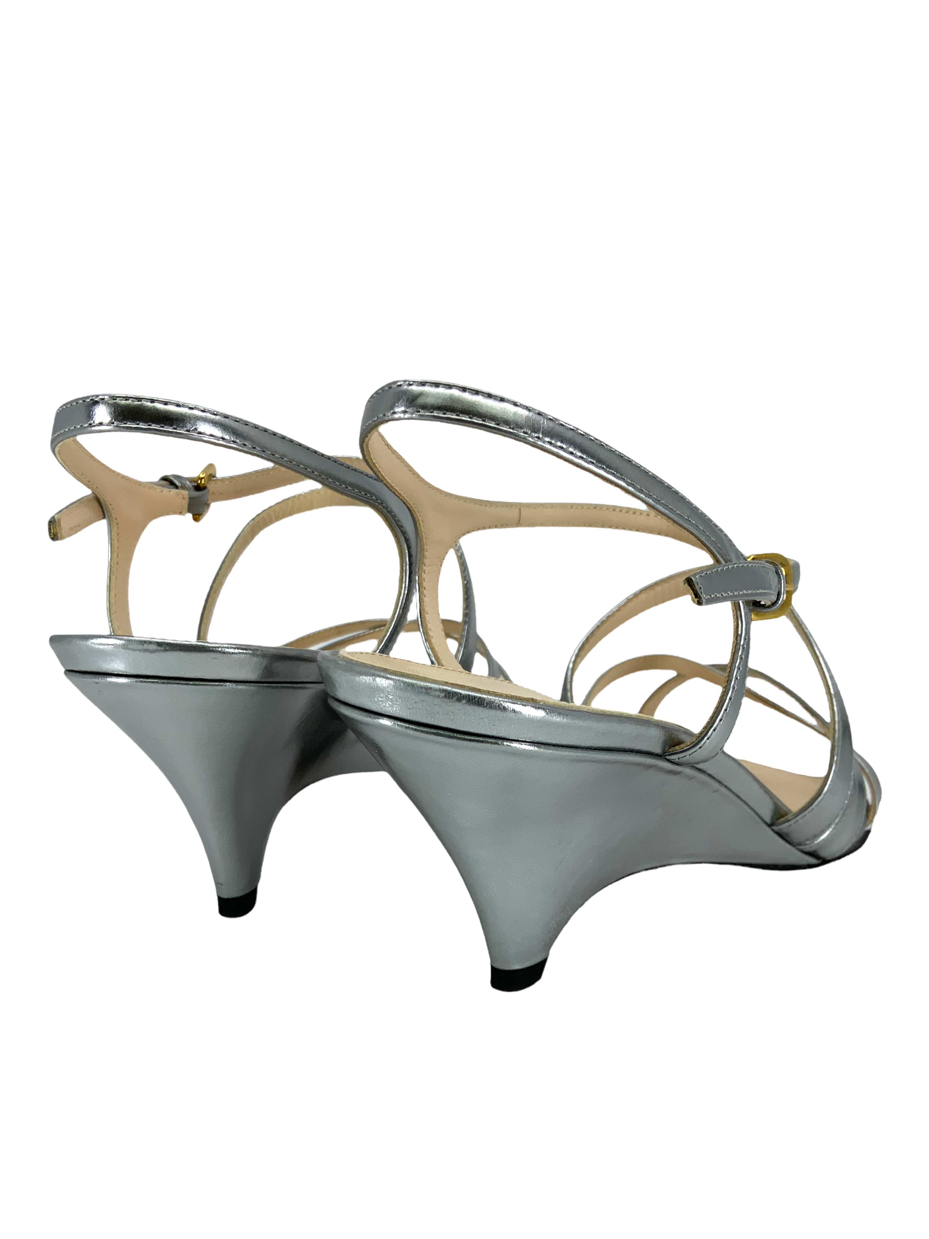 Prada Leather Strappy Sandals Women Size 8 | Luxury Designer Heels for Summer Weddings & Evening Parties