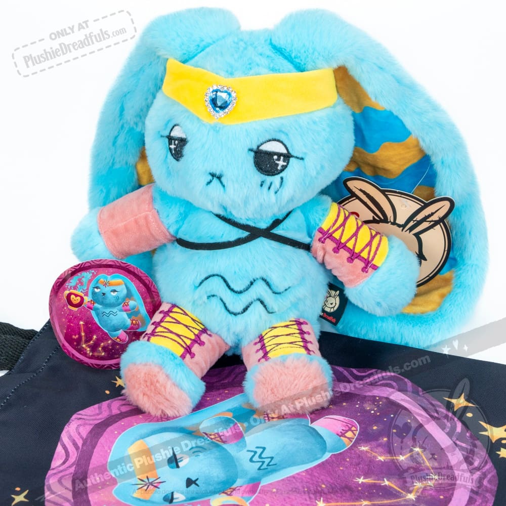 Plushie Dreadfuls Aquarius Rabbit Stuffed Animal - Soft Zodiac Plush Toy for Collectors & Astrology Lovers | Perfect Gift for Birthdays, Home Decor, and Cuddling