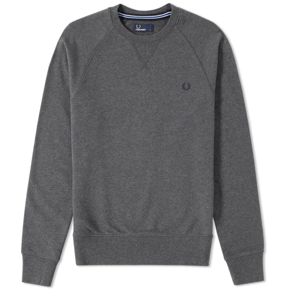 Fred Perry Men's Loopback Crewneck Sweatshirt - Classic Cotton Blend Casual Pullover for Everyday Wear, Gym, and Street Style