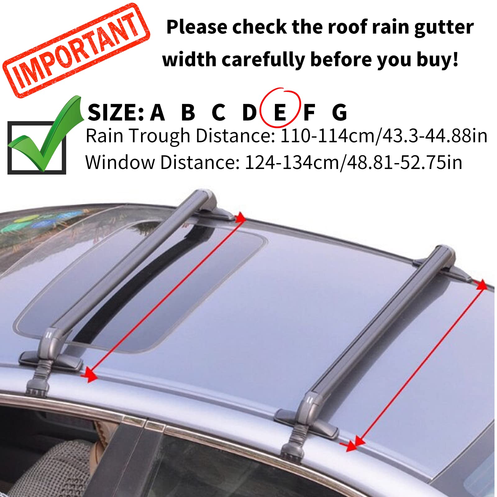 2-Pack Adjustable Lockable Car Roof Rack Cross Bars - Universal Anti-Theft Luggage Carrier for SUV, Sedan, Truck - Perfect for Road Trips, Camping & Outdoor Adventures