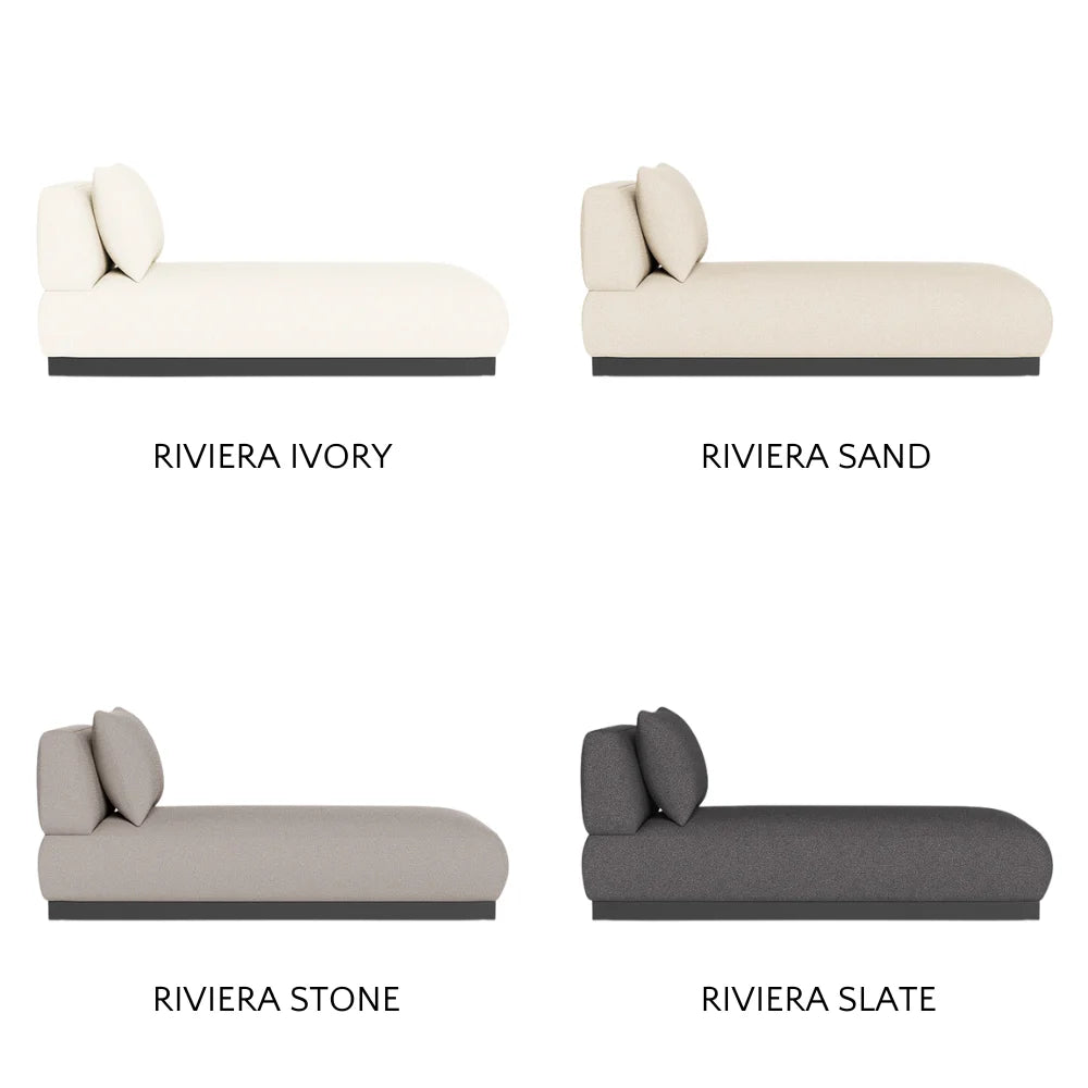 Amalfi Outdoor Armless Chaise Lounge - Waterproof Wicker Patio Furniture for Poolside, Beach, Garden & Backyard Relaxation