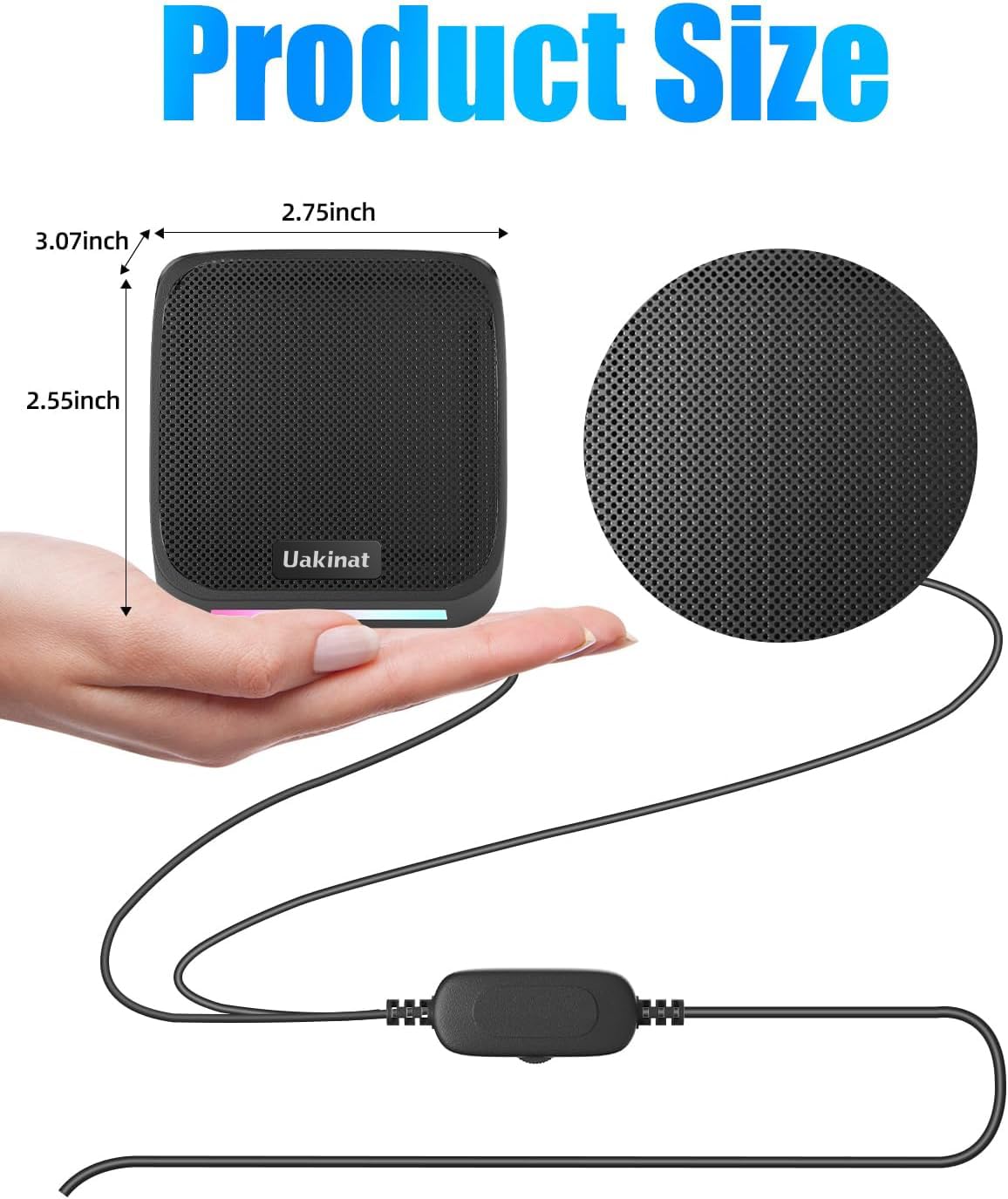USB Powered Small Computer Speakers with 3.5mm Aux for Desktop PC, Laptop, Tablet, Phone - Compact Desktop Speakers for Home Office, Gaming, and Multimedia Use