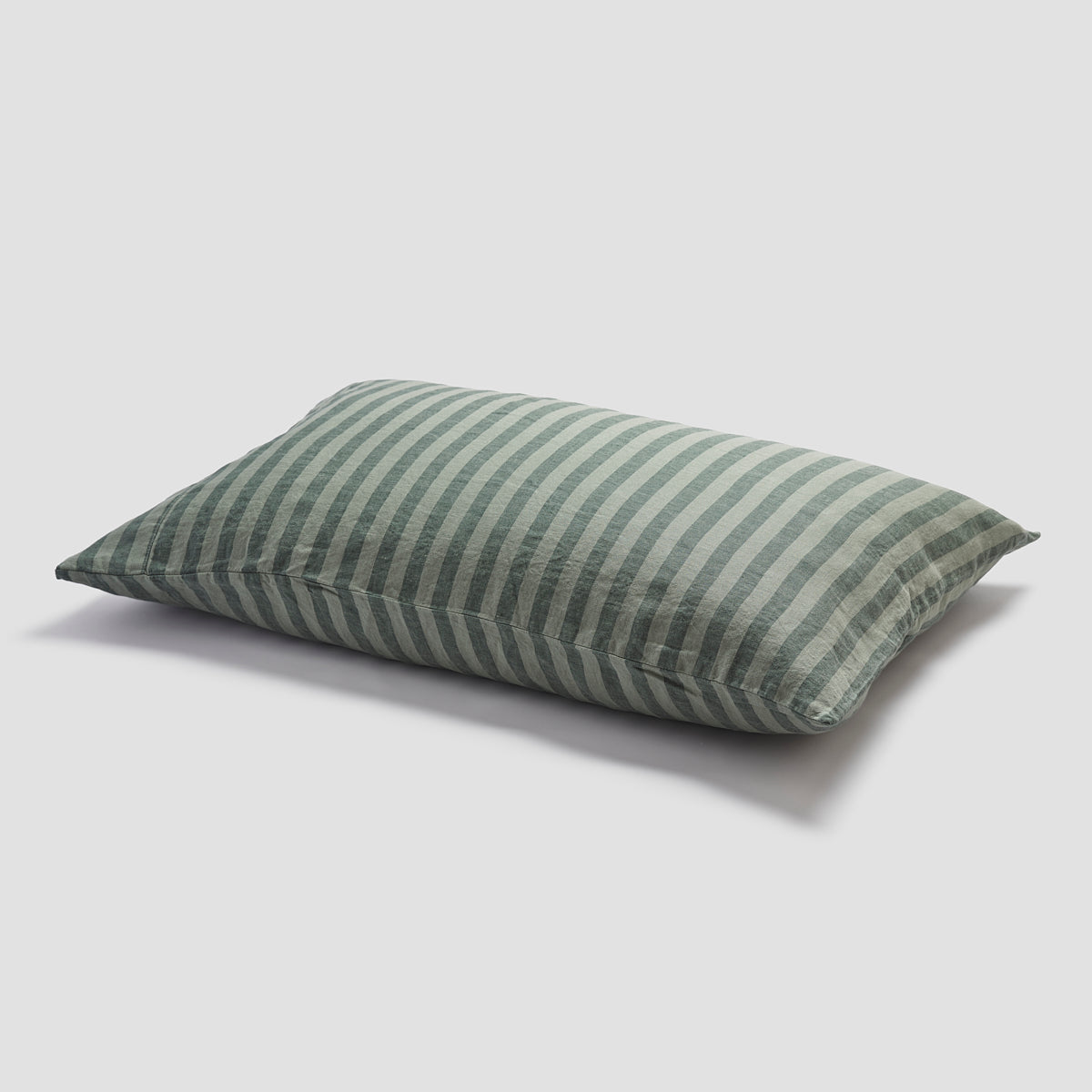 Premium Pine Green Pembroke Stripe 100% Linen Pillowcase Set (2 Pack) - Soft & Breathable Bedding for Home, Hotel, or Airbnb Decor