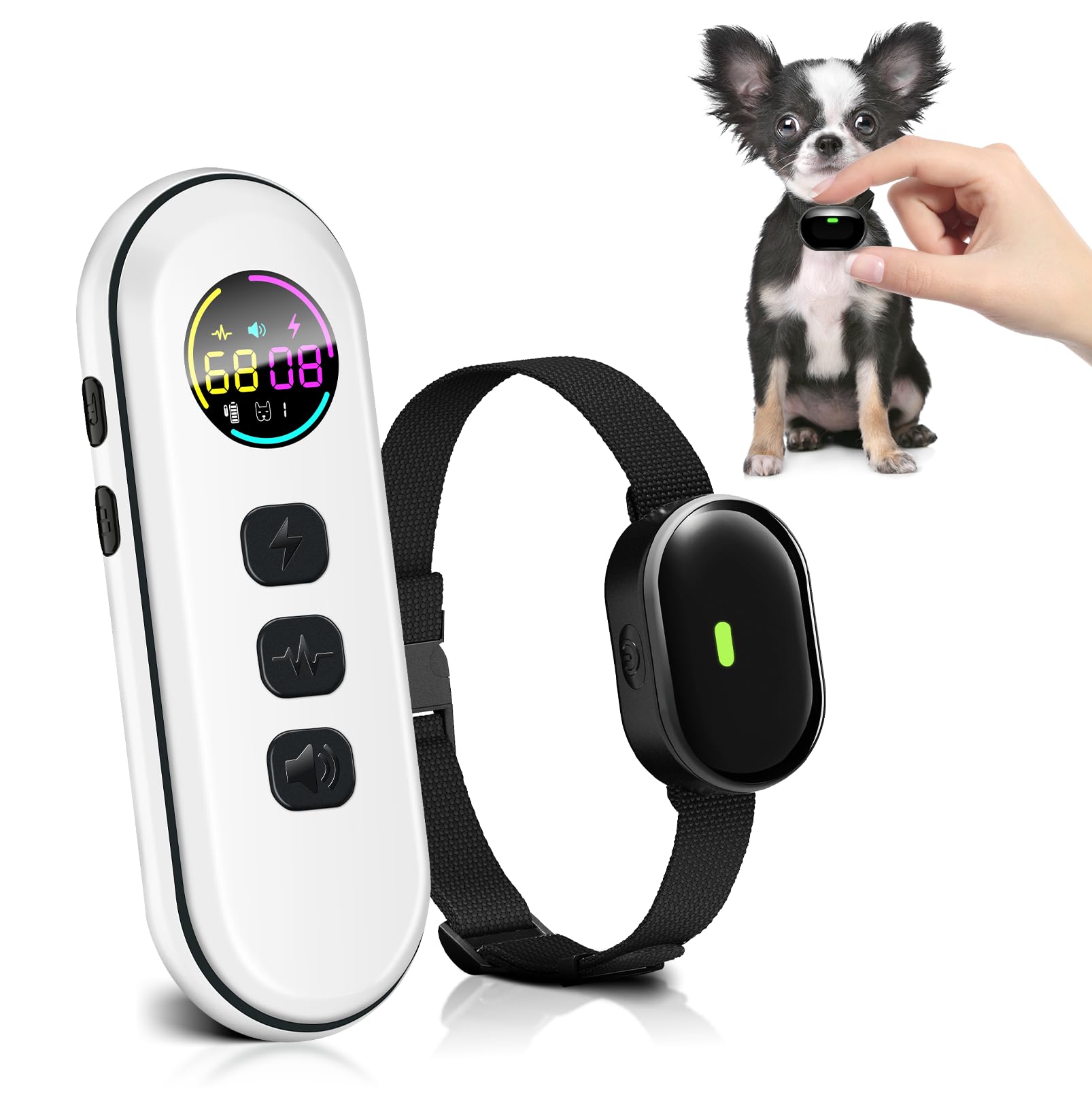 Ultra-Small Dog Shock Collar - 1300ft Remote Training Collar for Small Dogs 5-15lbs & Medium Dogs | 198-Level Adjustable, Waterproof & Rechargeable | Perfect for Obedience Training, Bark Control & Outdoor Adventures (Black)