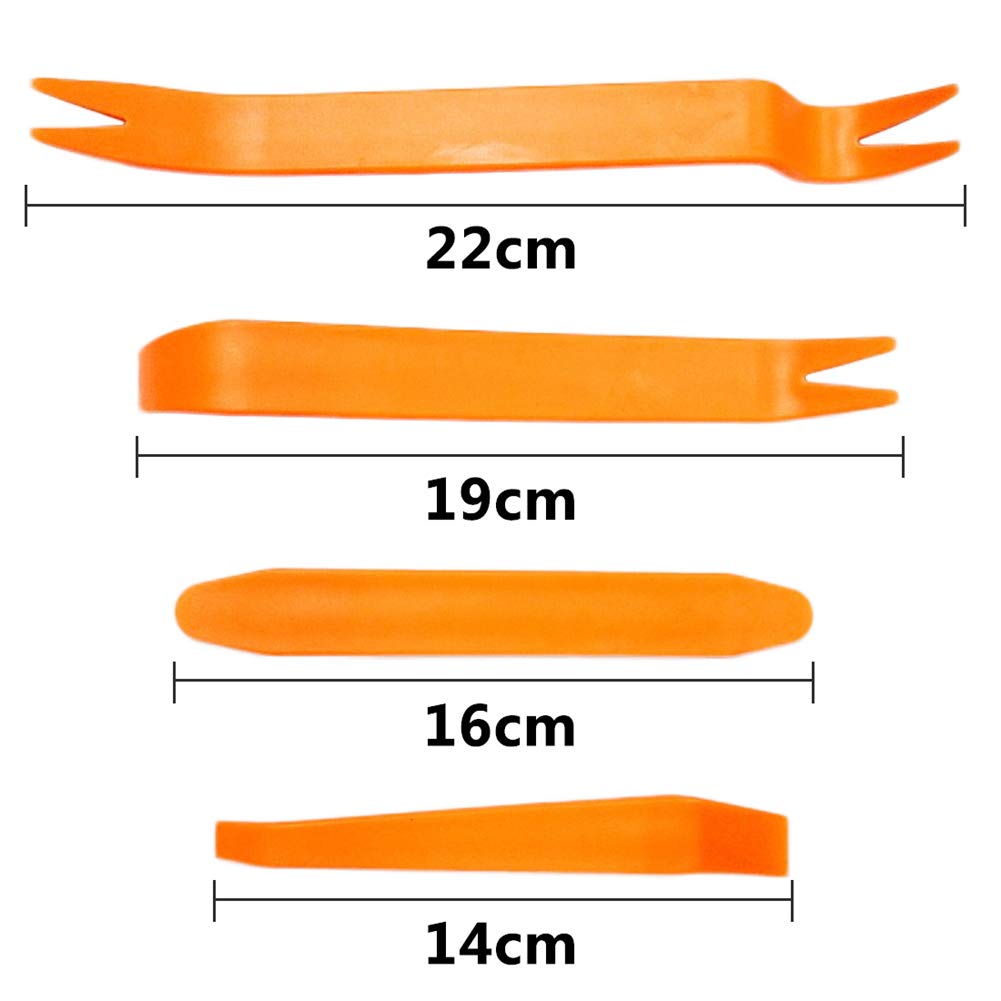 4PCS Universal Car Radio Panel Removal Tool Kit - Auto Door Clip & Trim Removal Tool for Dashboard, Audio & Interior Installation - Perfect for DIY Car Repairs & Upgrades