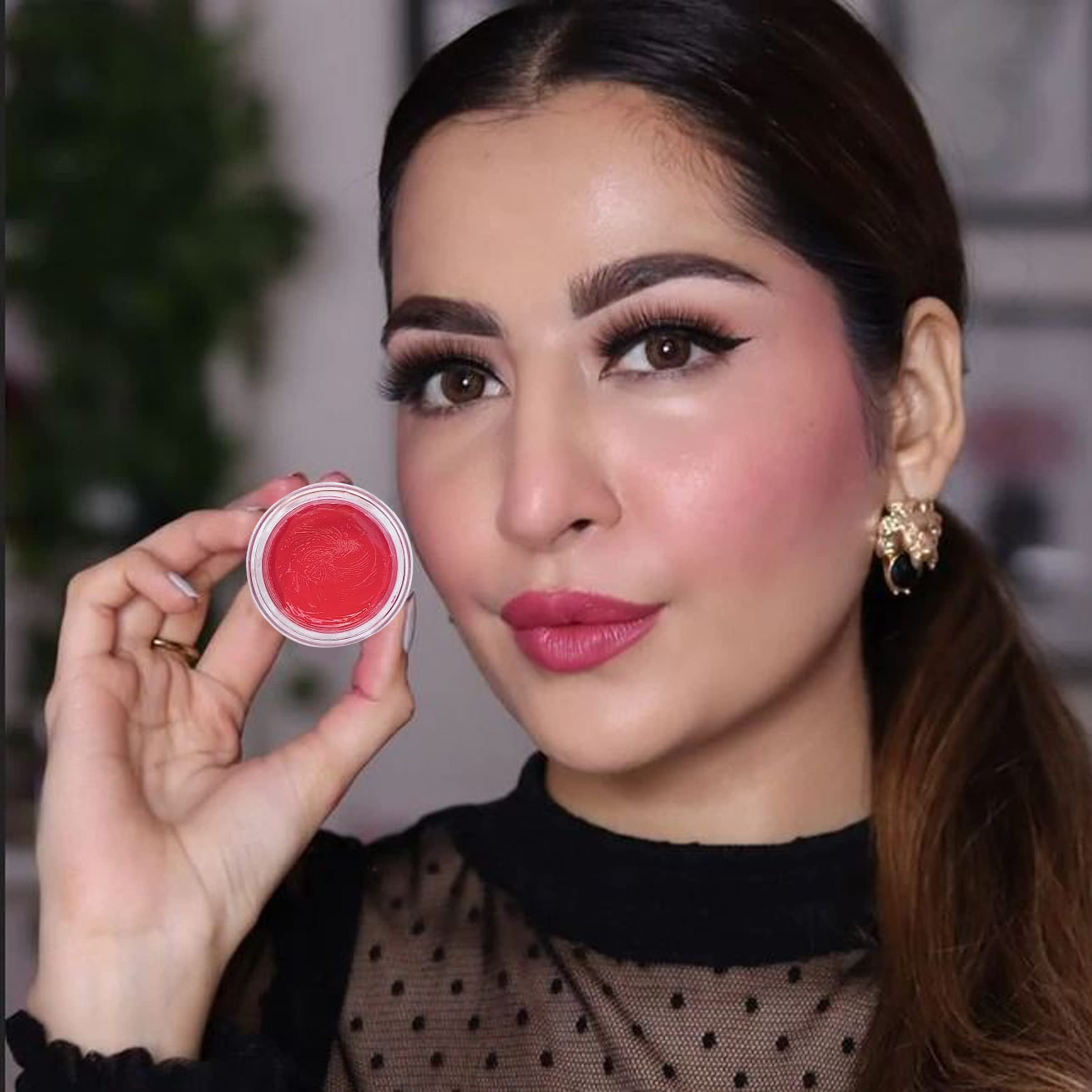 ROZY COZY Long Lasting Waterproof Lip & Cheek Tint - Glossy Finish Liquid Lip Stain for Women & Girls (Bold Pink) - Perfect for Everyday Wear, Date Night & Makeup Looks