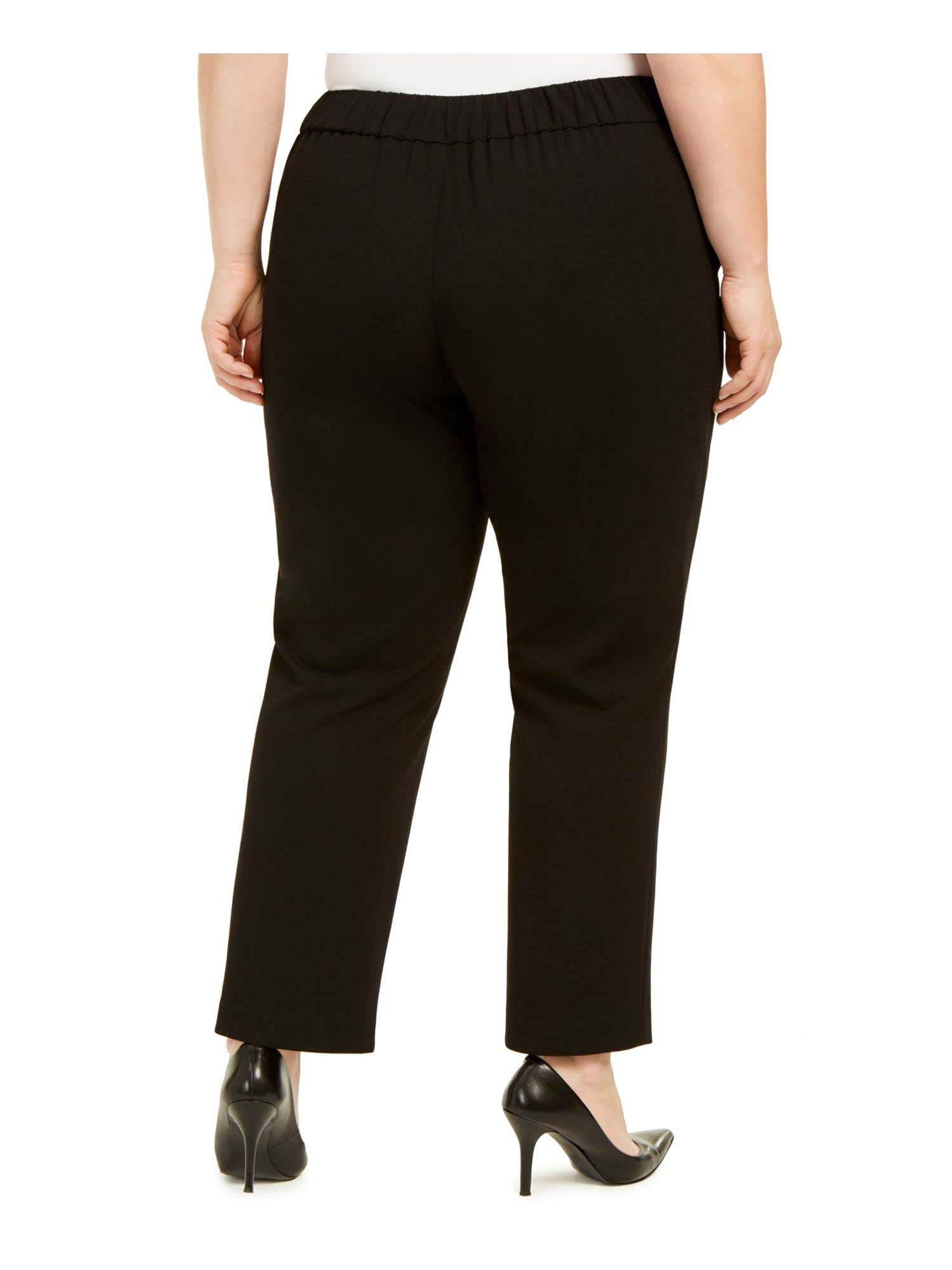 Kasper Women's Plus Size Pull-On Work Dress Pants - Black 22W | Comfortable Office Wear for Professional Women