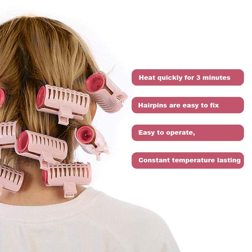 15Pcs Electric Heated Hair Curlers Set - 30mm Perm Rods with Clips for Short & Long Hair Styling, 110-220V Fast Heating Rollers for Salon & Home Use - Perfect for Parties, Weddings & Daily Styling