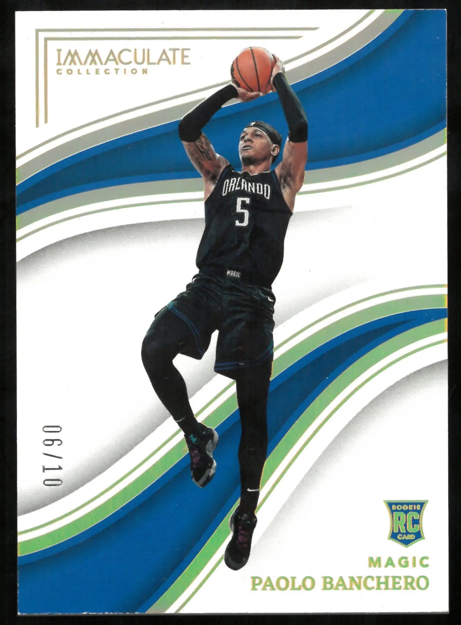 2022-23 Panini Immaculate Basketball Paolo Banchero Rookie Card Blue/Gold Parallel 06/10 #5 - NBA Collectible for Display & Investment
