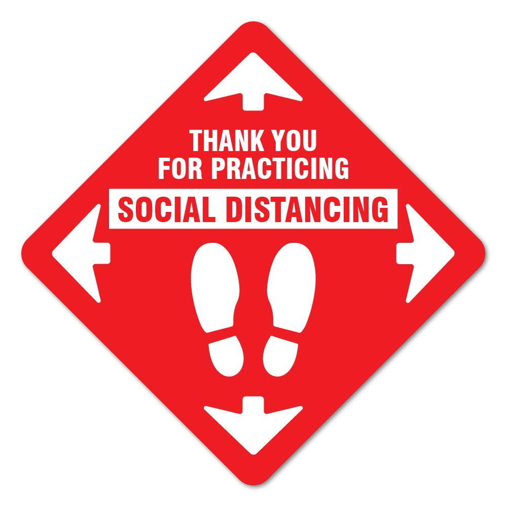 SignMission Thank You for Social Distancing - 12 Pack of 16