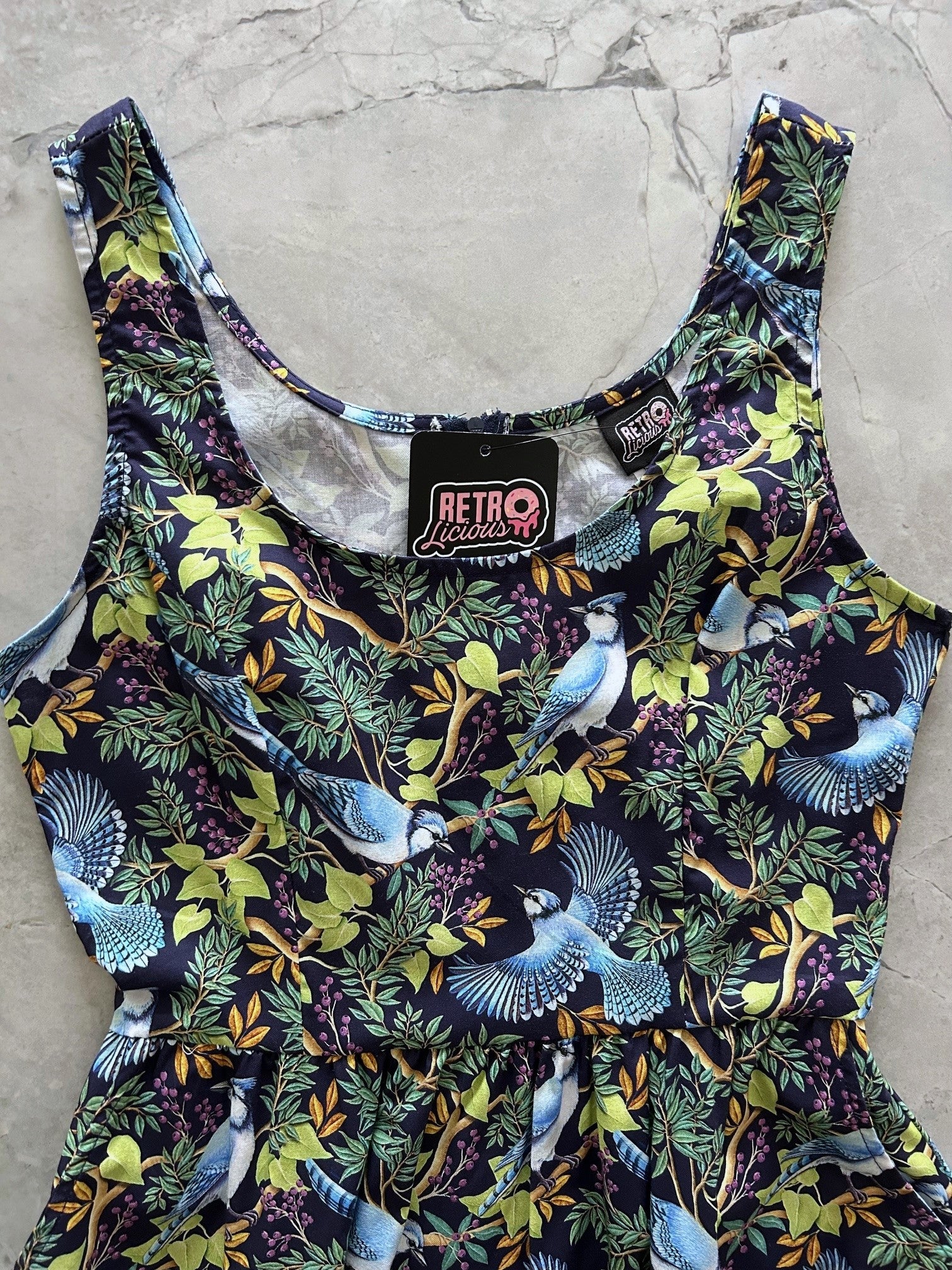 Stylish Birds Print Fit & Flare Dress for Women - Perfect for Casual Outings, Parties & Summer Events