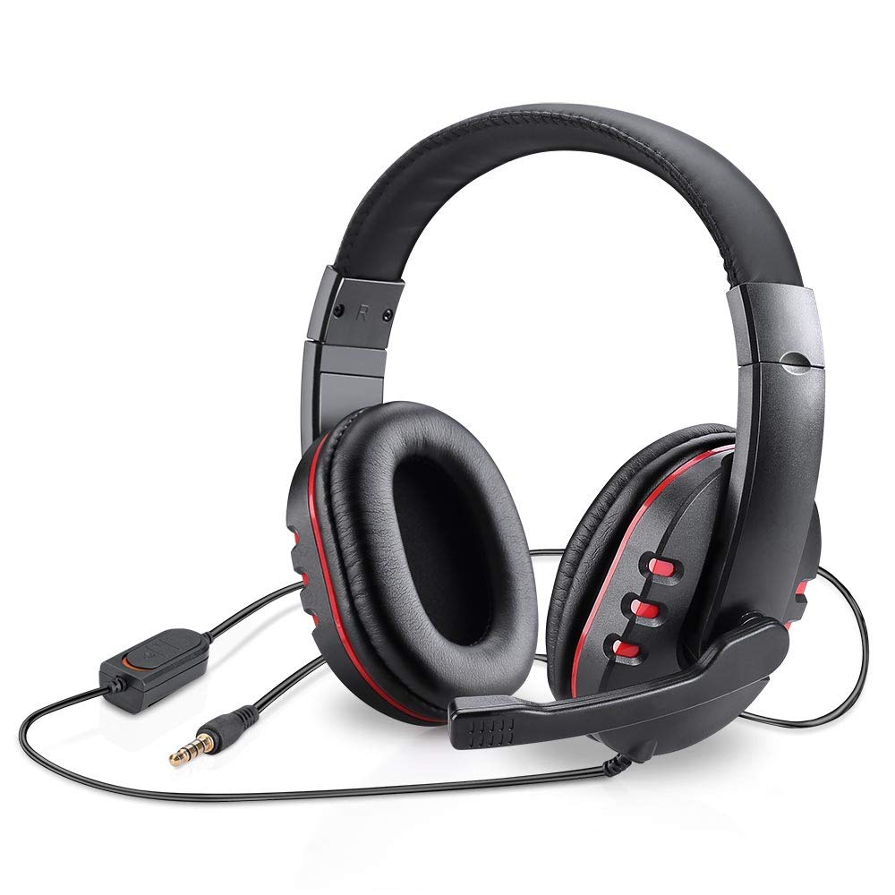 Picozon Gaming Headset with 3.5mm Jack & Built-in Mic - Compatible with PS4, PlayStation Vita, Mac, Laptop, Tablet, PC & Smartphones - Perfect for Gaming, Streaming & Online Meetings