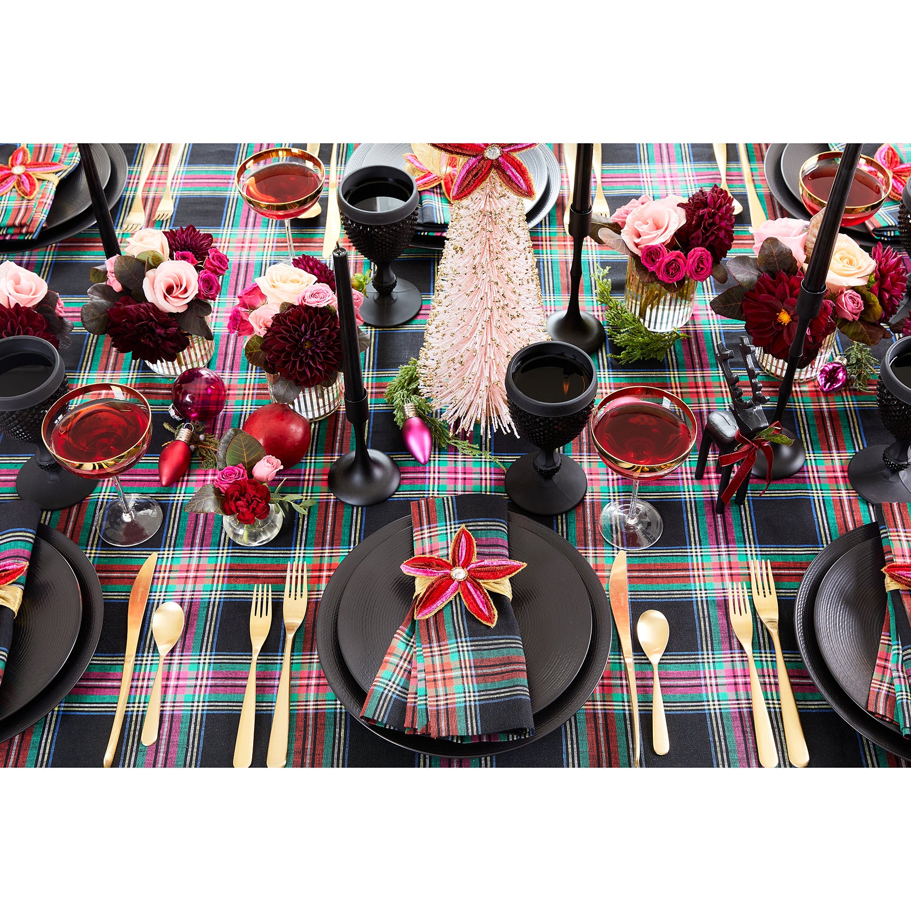 Stylish Jewel Plaid Tablecloth for Dining & Parties - Waterproof & Wrinkle-Resistant Rectangular Table Cover for Home, Restaurants, and Events