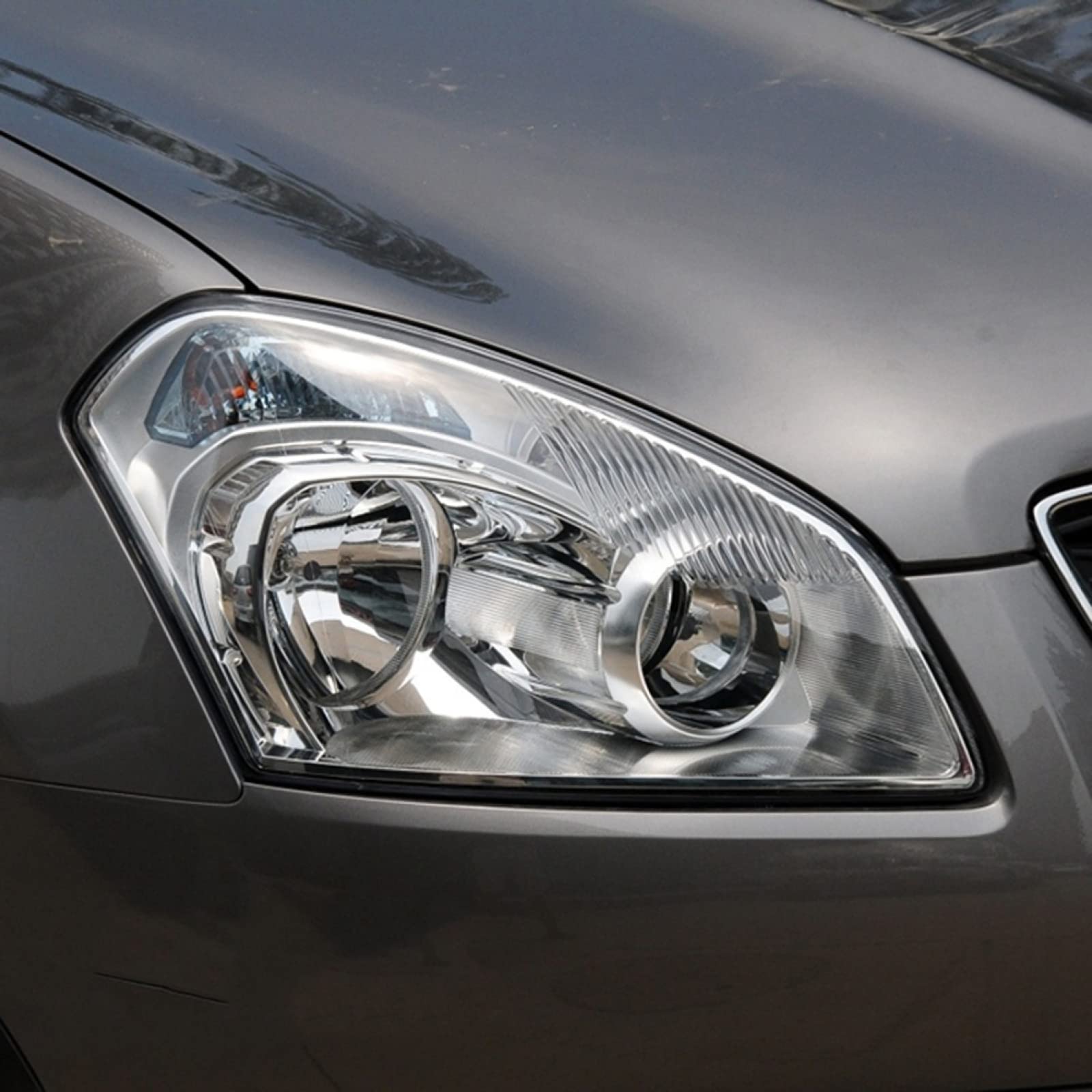 Nissan Qashqai 2008-2015 Car Headlight Lens Cover Set - Left & Right Front Headlight Lamp Shade Replacement - Perfect for Night Driving & Foggy Conditions