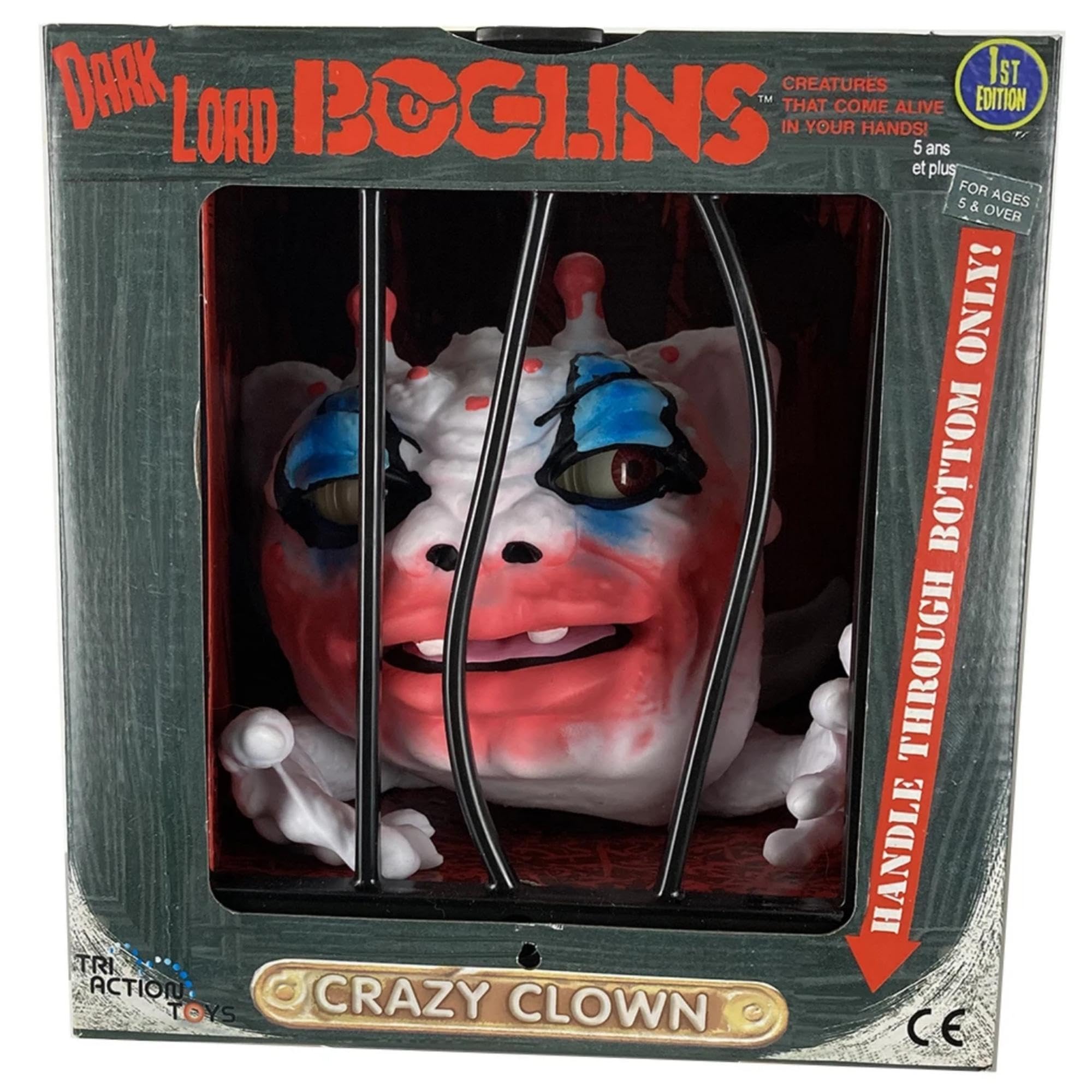 Triaction Toys Boglins Dark Lords Crazy Clown - Collectible Monster Hand Puppet for Halloween Decor, Kids Play & Horror Fans - Scary Interactive Toy for Roleplay, Party Favors & Movie Props