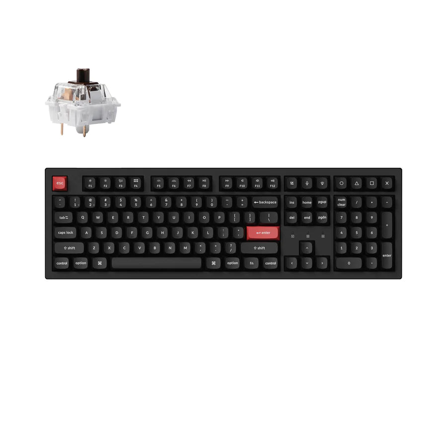 Keychron K10 Pro QMK/VIA Wireless Mechanical Keyboard - 104 Keys Hot-Swappable RGB Backlit for Mac Windows Linux - Perfect for Gaming, Typing & Office Work
