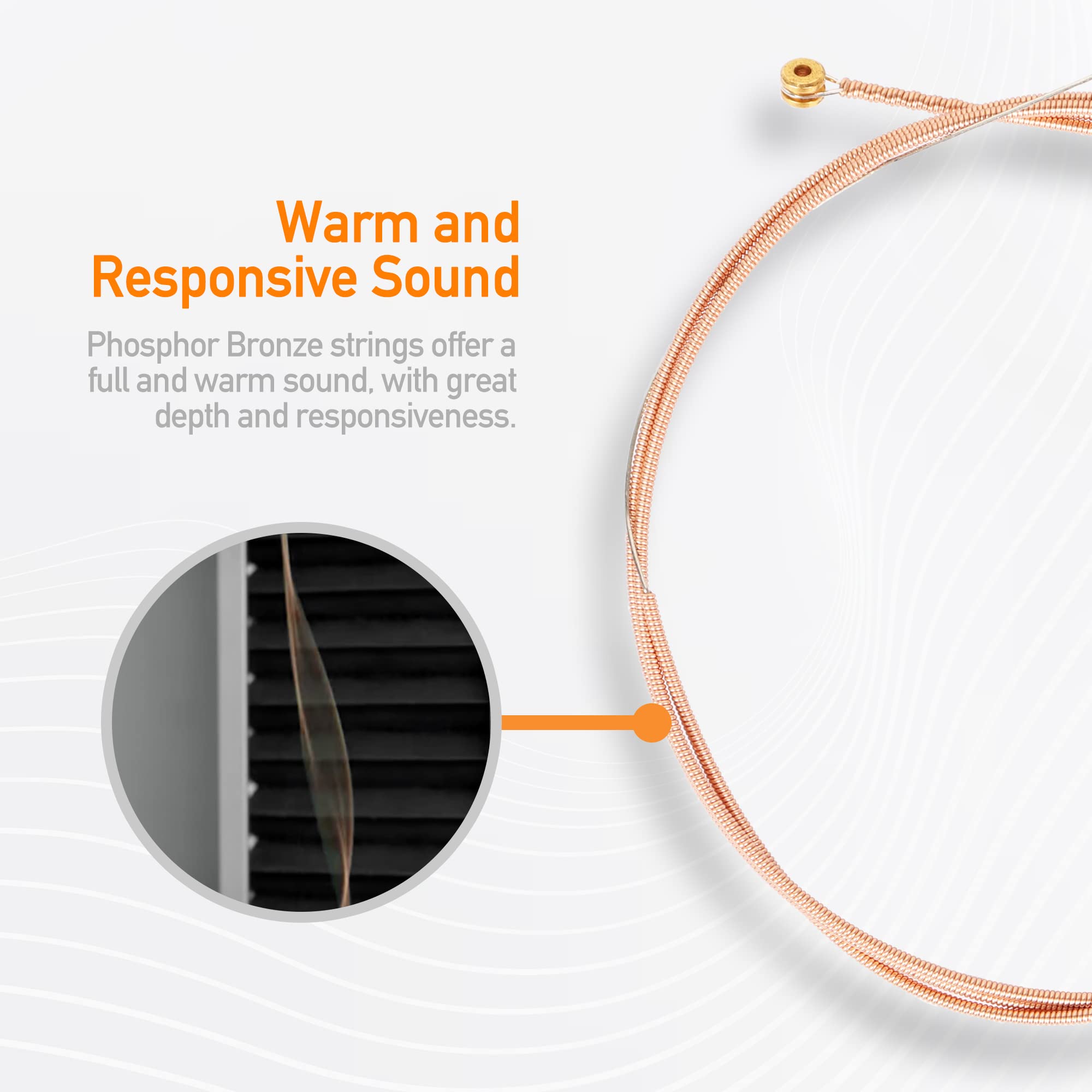 Premium Phosphor Bronze Acoustic Guitar Strings 12-53 Light (3 Packs) - Includes 2 Free Strings & 3 Picks | Warm, Rich Tone & Long-Lasting Durability for 6-String Guitars | Perfect for Beginners, Professionals & Live Performances