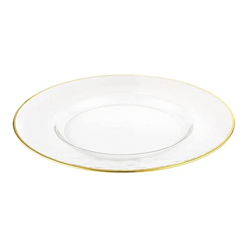 13 Inch Gold Rim Charger Plates - Set of 4 for Elegant Dinner Parties, Weddings & Formal Events