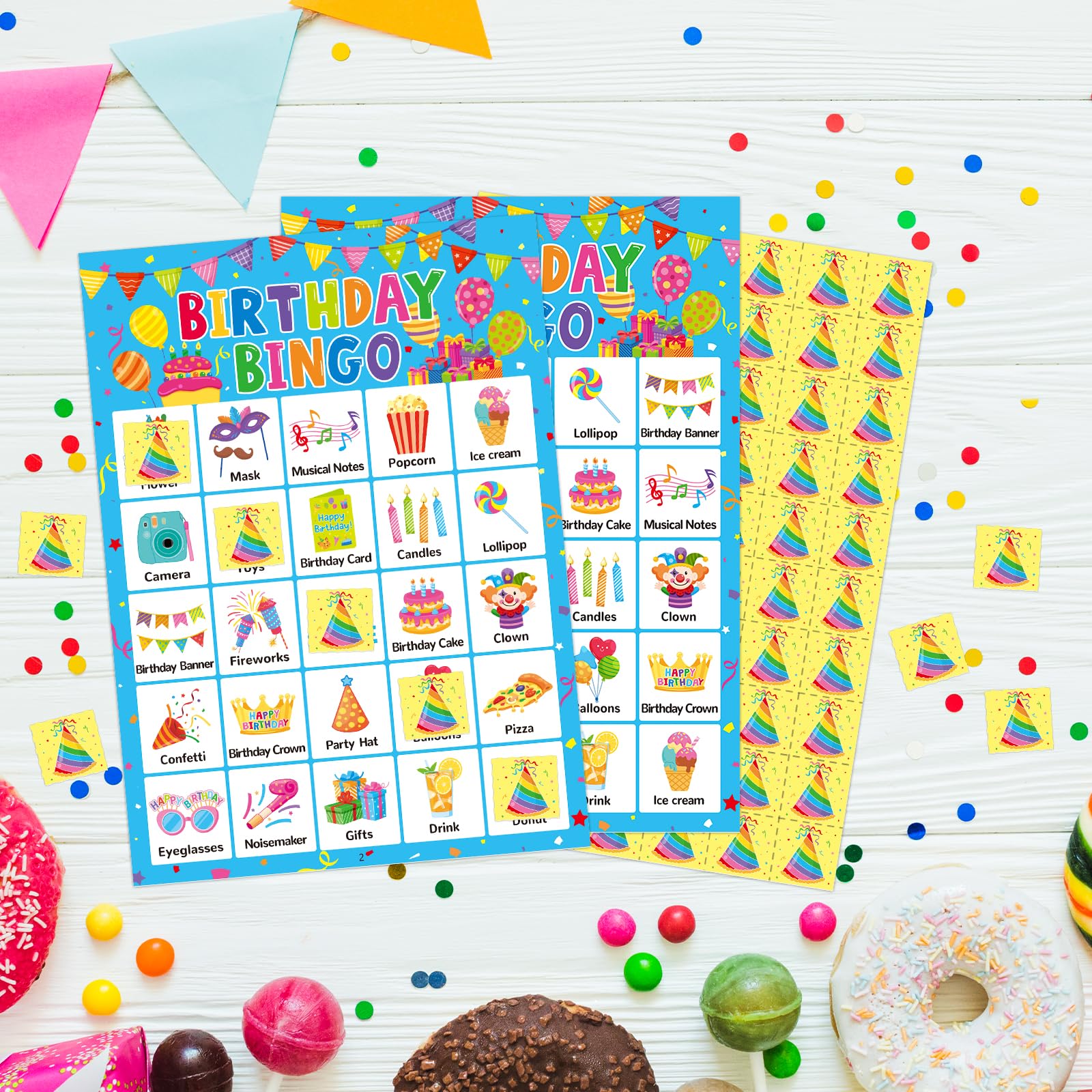 Birthday Bingo Game Set - Fun Party Activity for 24 Players | Classroom & Family Birthday Party Supplies | Perfect for Kids & Adult Celebrations, Group Games & Festive Gatherings