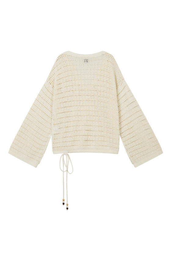 Zerah Cotton Crochet Top Women's Summer Boho Blouse - Cream | Beach Cover Up, Music Festival Outfit, Casual Streetwear