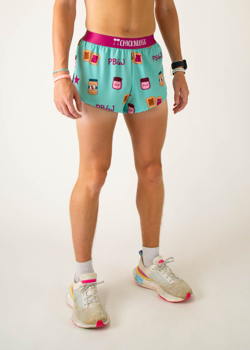 PB&J 2 Split Shorts for Men - Lightweight Running & Gym Workout Shorts with Split Leg Design - Perfect for Jogging, Basketball & Casual Wear