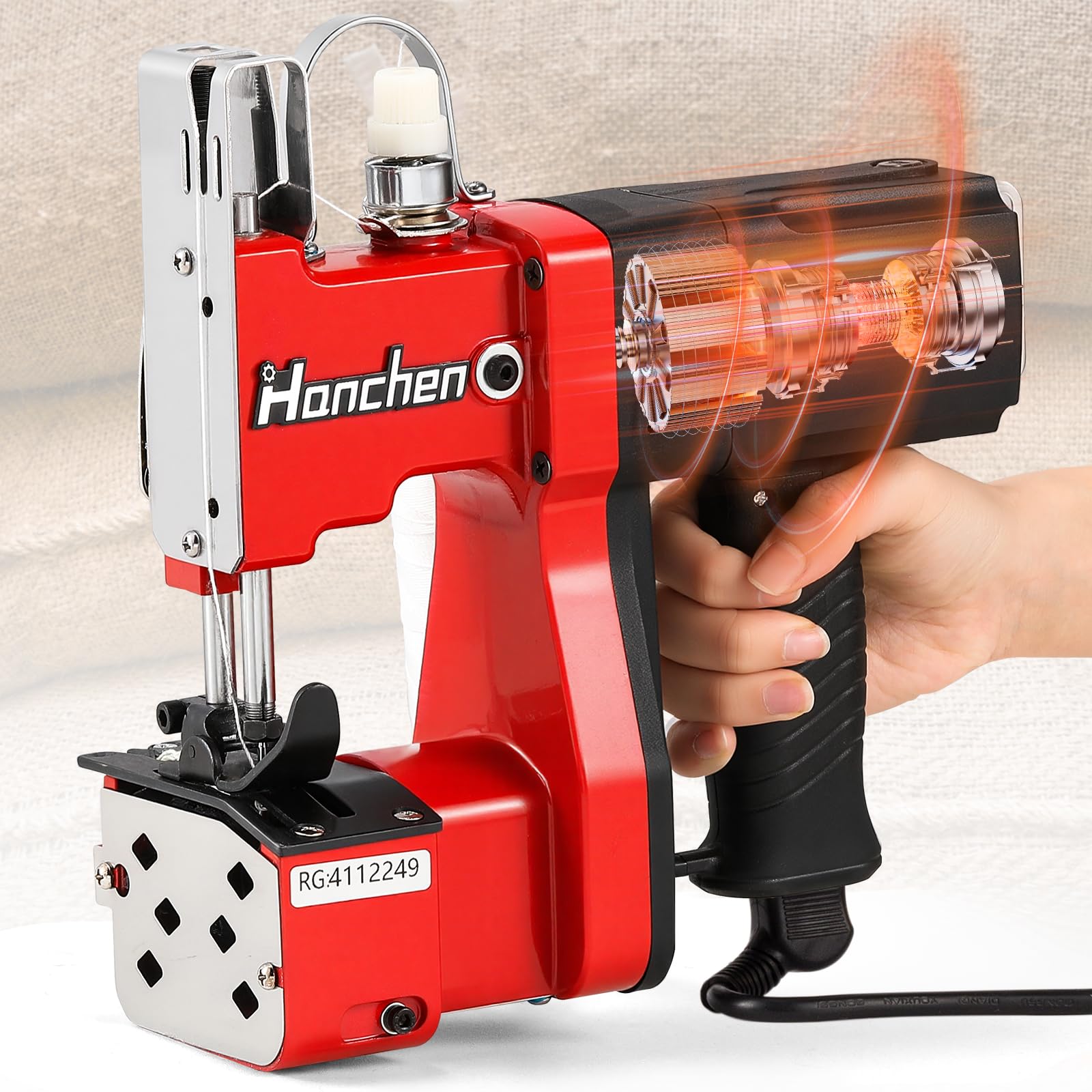 High Speed Industrial Bag Sewing Machine - Heavy Duty Bag Closer & Stitcher for Woven Kraft Paper, Sack, and Poly Bags | Perfect for Packaging, Agriculture, and Bulk Goods Sealing