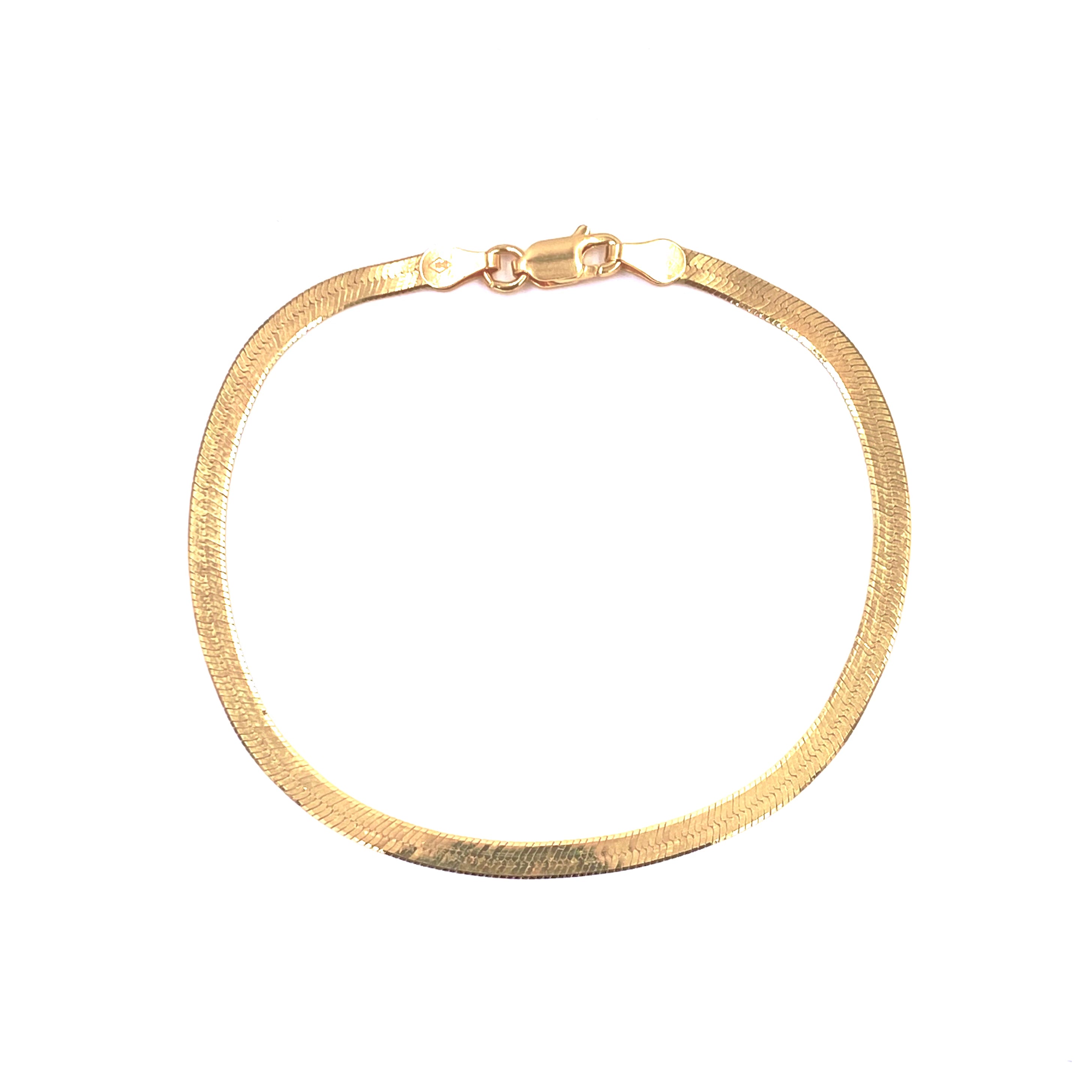 Ashley Gold Sterling Silver Gold Plated Herringbone Chain Bracelet for Women - Elegant Gift for Birthday, Anniversary & Special Occasions