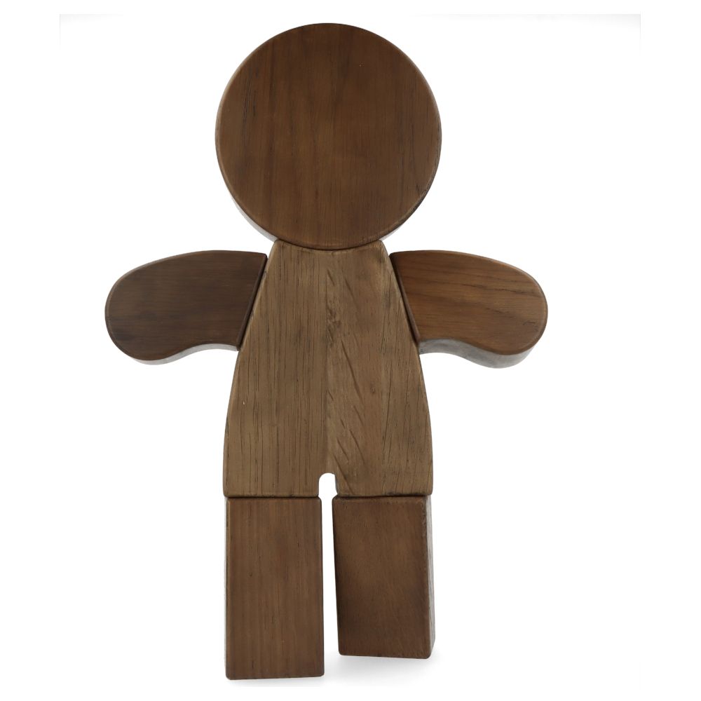 Large Gingerbread Man Smoke Stained Oak Ornament - Perfect for Christmas Tree Decor, Holiday Home Decor, and Festive Gift Giving