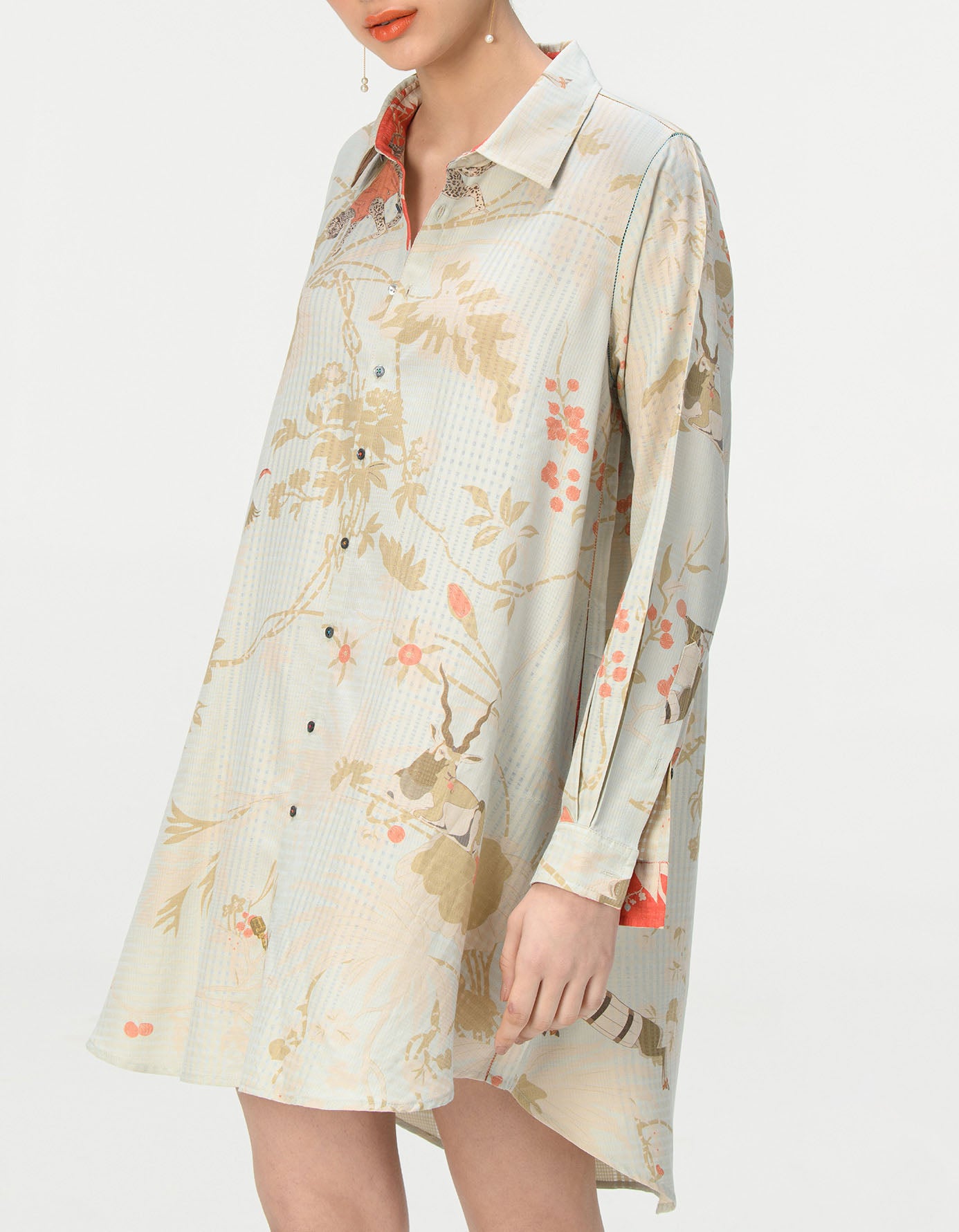 Oversized Cotton Silk Check Shirt in Ice Blue - Perfect for Casual Outfits, Layering & Boho Style