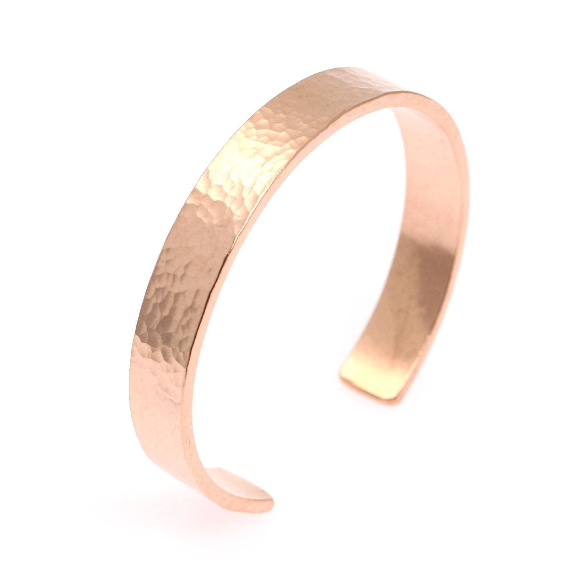 Men's Hammered Copper Cuff Bracelet - 10mm Wide Handmade Bangle for Casual Wear & Gift Giving | Perfect for Everyday Style, Weddings & Special Occasions