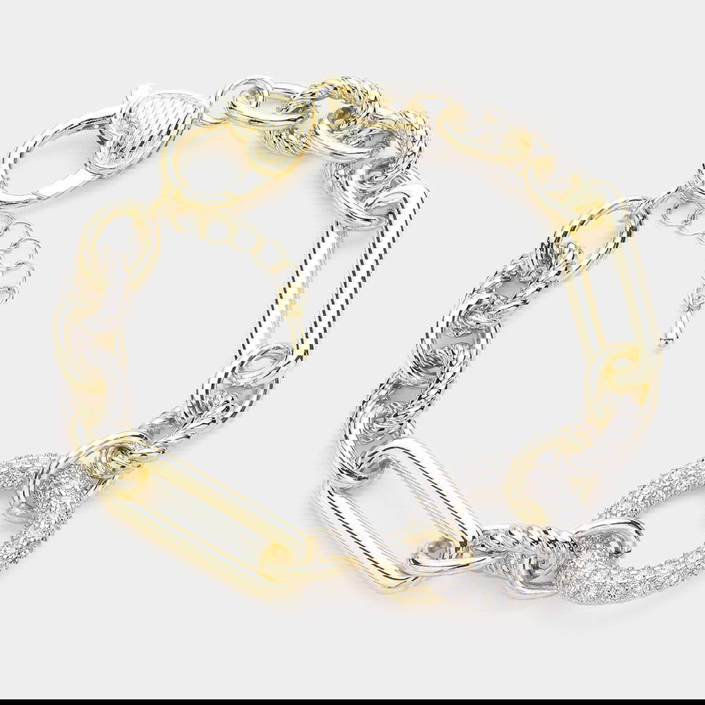 14K Gold Plated CZ Stone Open Circle Pointed Bracelet for Women - Elegant Cubic Zirconia Jewelry Gift for Birthday, Anniversary & Special Occasions
