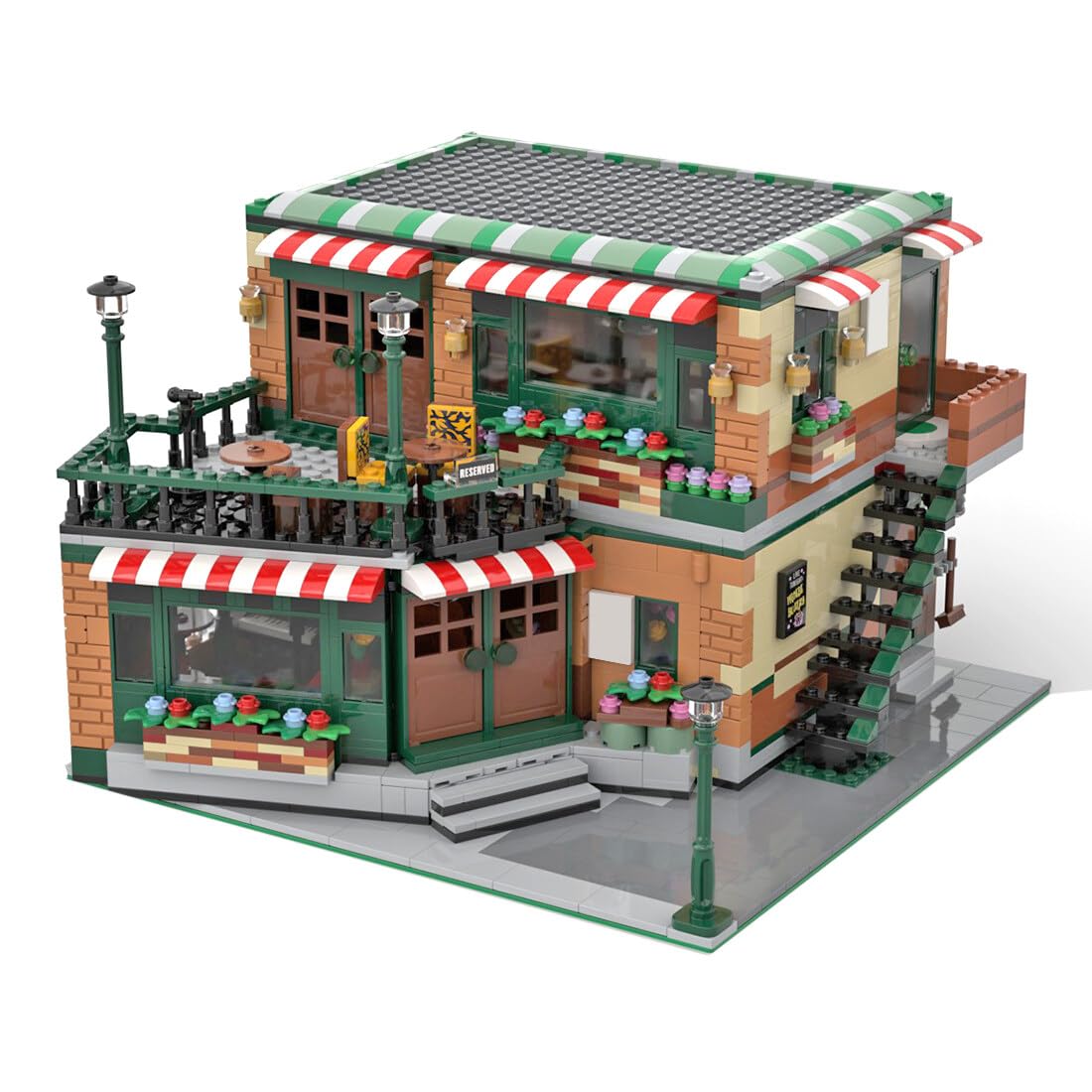 Central Perk Cafe Modular Building Blocks Set - 2258Pcs DIY Brick Model Kit (MOC-54894) Compatible with Lego | Friends TV Show Inspired Collectible for Adults | Perfect for Home Decoration & Gift Giving