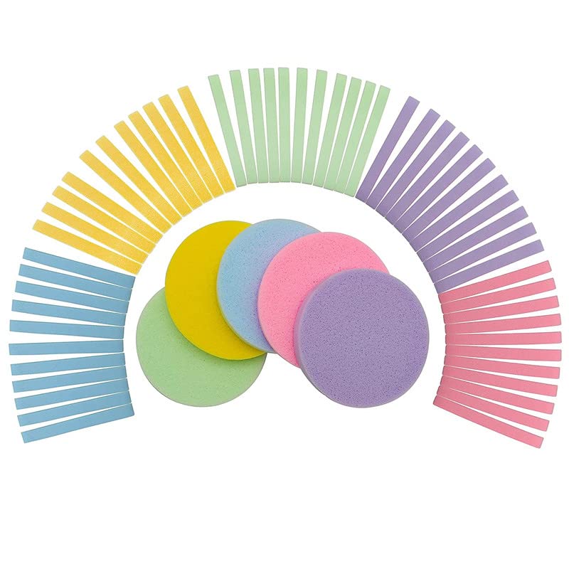 12 Pack Compressed PVA Facial Sponges - Exfoliating & Cleansing Sponge Pads for Makeup Removal, Professional Spa & Skincare - Perfect for Daily Face Wash, Makeup Removal & Exfoliation