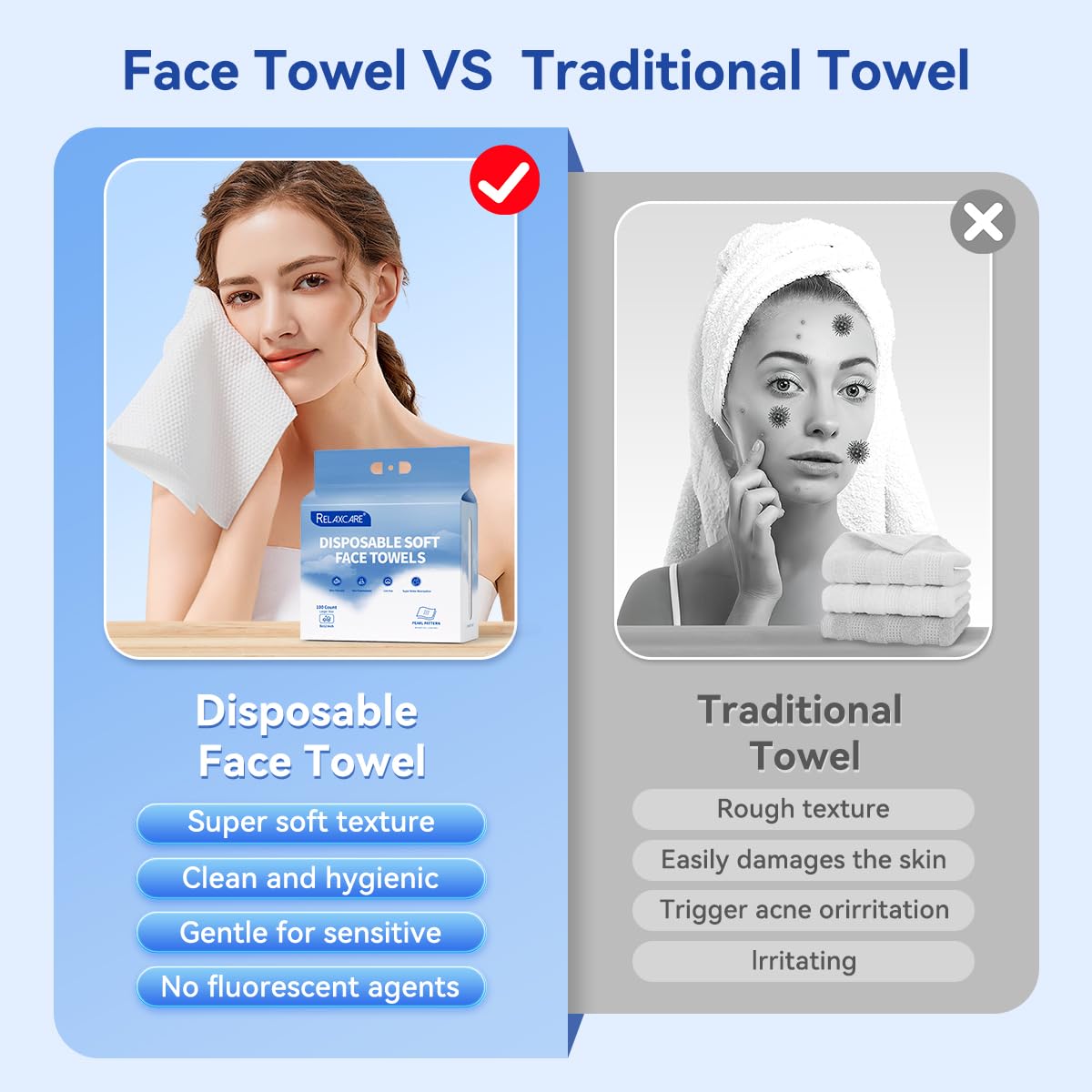 Disposable Face Towels - Extra Large 8