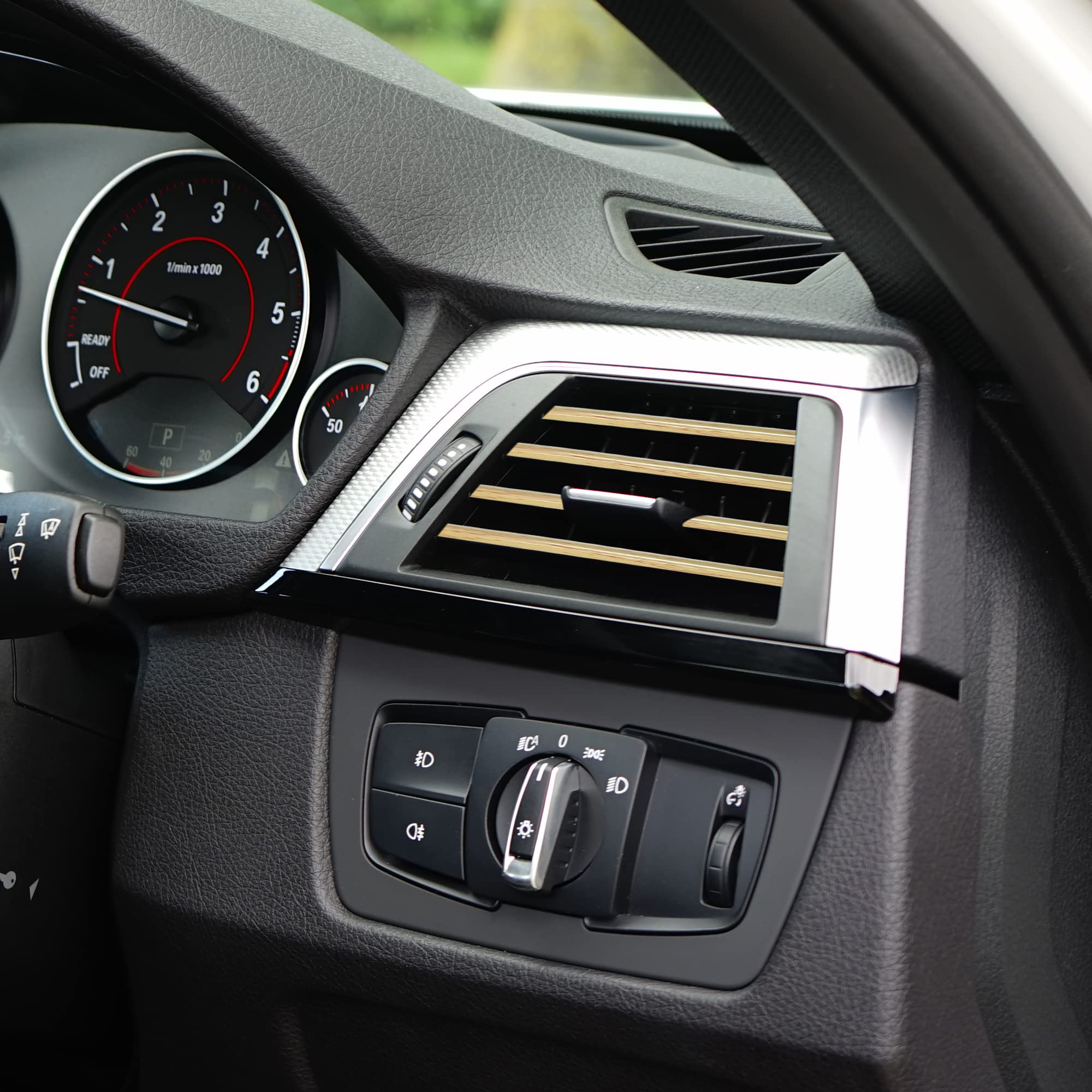 X AUTOHAUX 20-Piece Car Air Vent Decor Strips - Universal Fit for Straight Car Vents, Brown Interior Accessories - Perfect for Customizing & Protecting Your Vehicle's Dashboard Vents