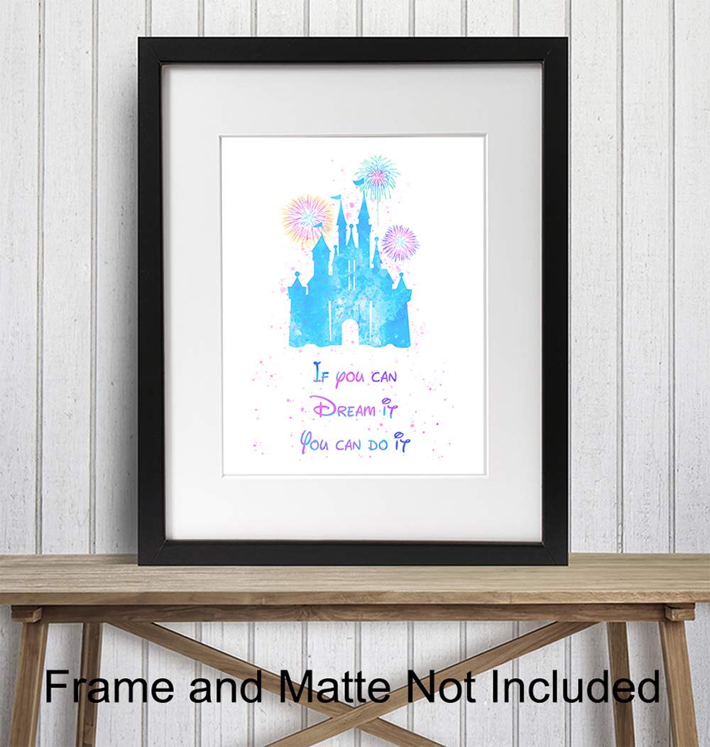 Inspirational Quote Wall Art Set - Motivational Room Decor for Kids Bedroom, Office & Living Room - 8x10 Unframed Poster Print - Perfect Gift for Women, Teens & Home Decor Fans