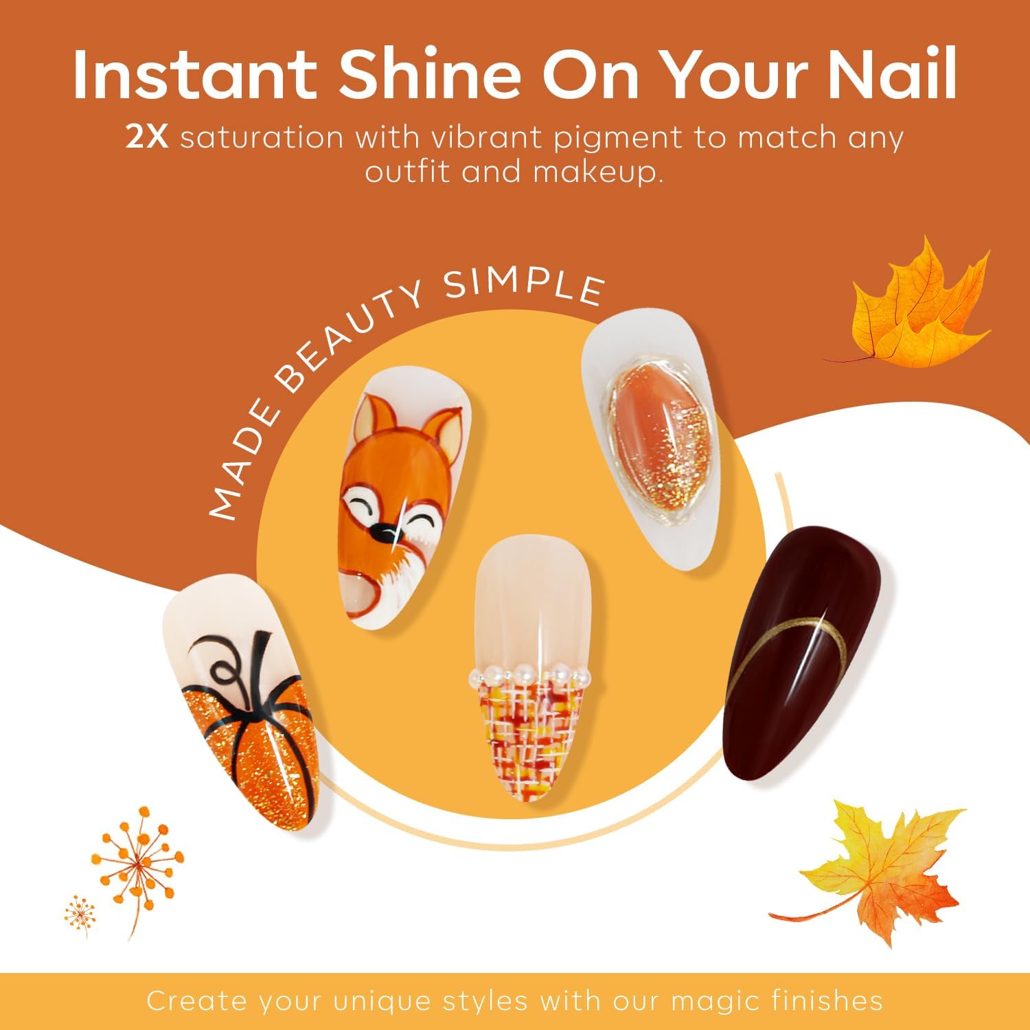 Modelones Fall Gel Nail Polish - 15ml Coral Orange Soak Off LED Gel Polish for DIY Manicure | Long Lasting Autumn Nail Art for Salon & Home Use | Perfect for Fall Weddings, Halloween, Thanksgiving Nail Designs