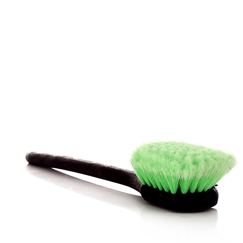 Long Handle Feathered Bristle Scrub Brush - Heavy Duty Cleaning Brush for Kitchen, Bathroom, Tiles & Grout - Perfect for Deep Cleaning Pots, Pans, Sinks & Tough Stains