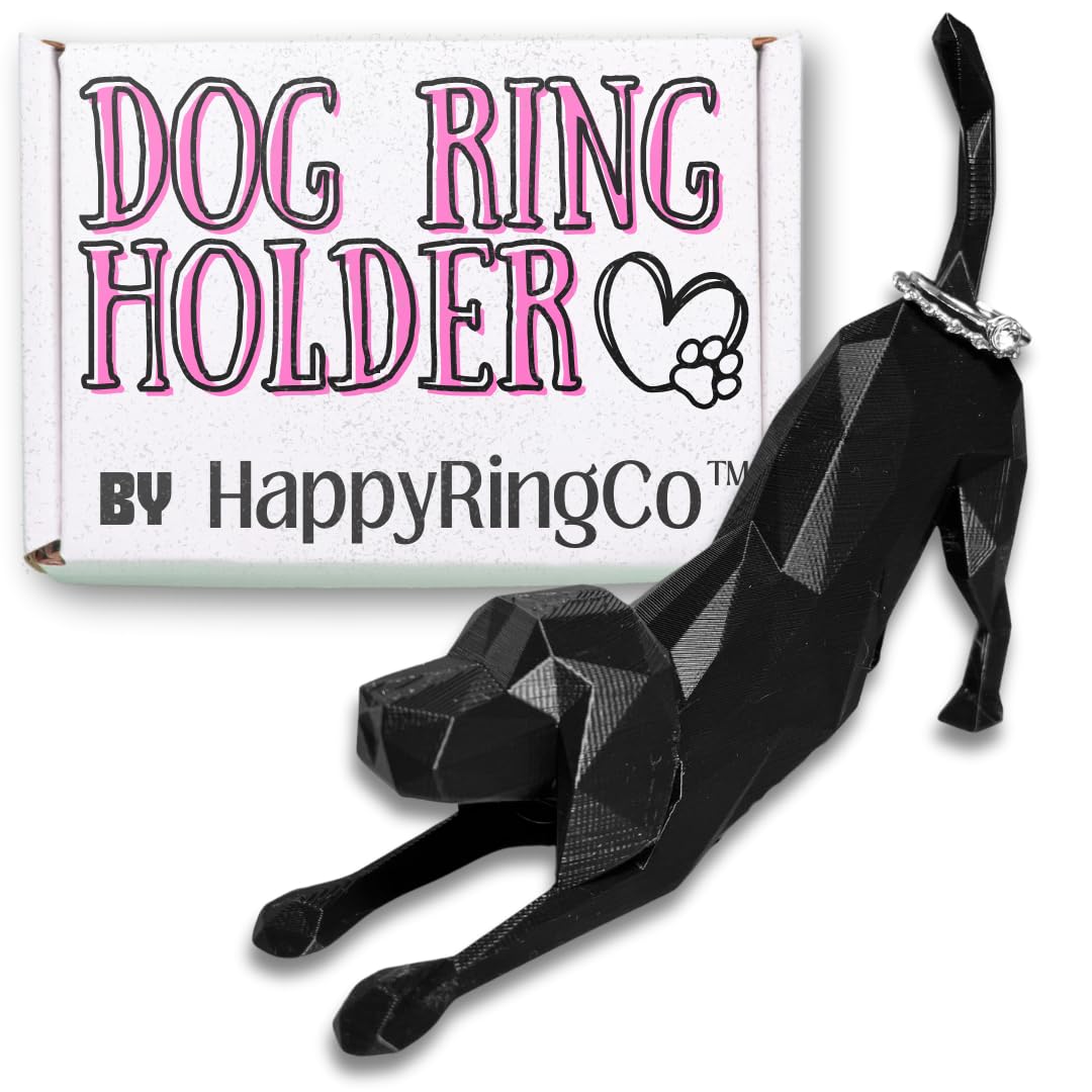 Dog Ring Holder for Jewelry & Engagement Rings - Perfect Wedding Gift for Bride, Dog Lover Decor by HappyRingCo | Great for Displaying Rings, Necklaces & Small Accessories